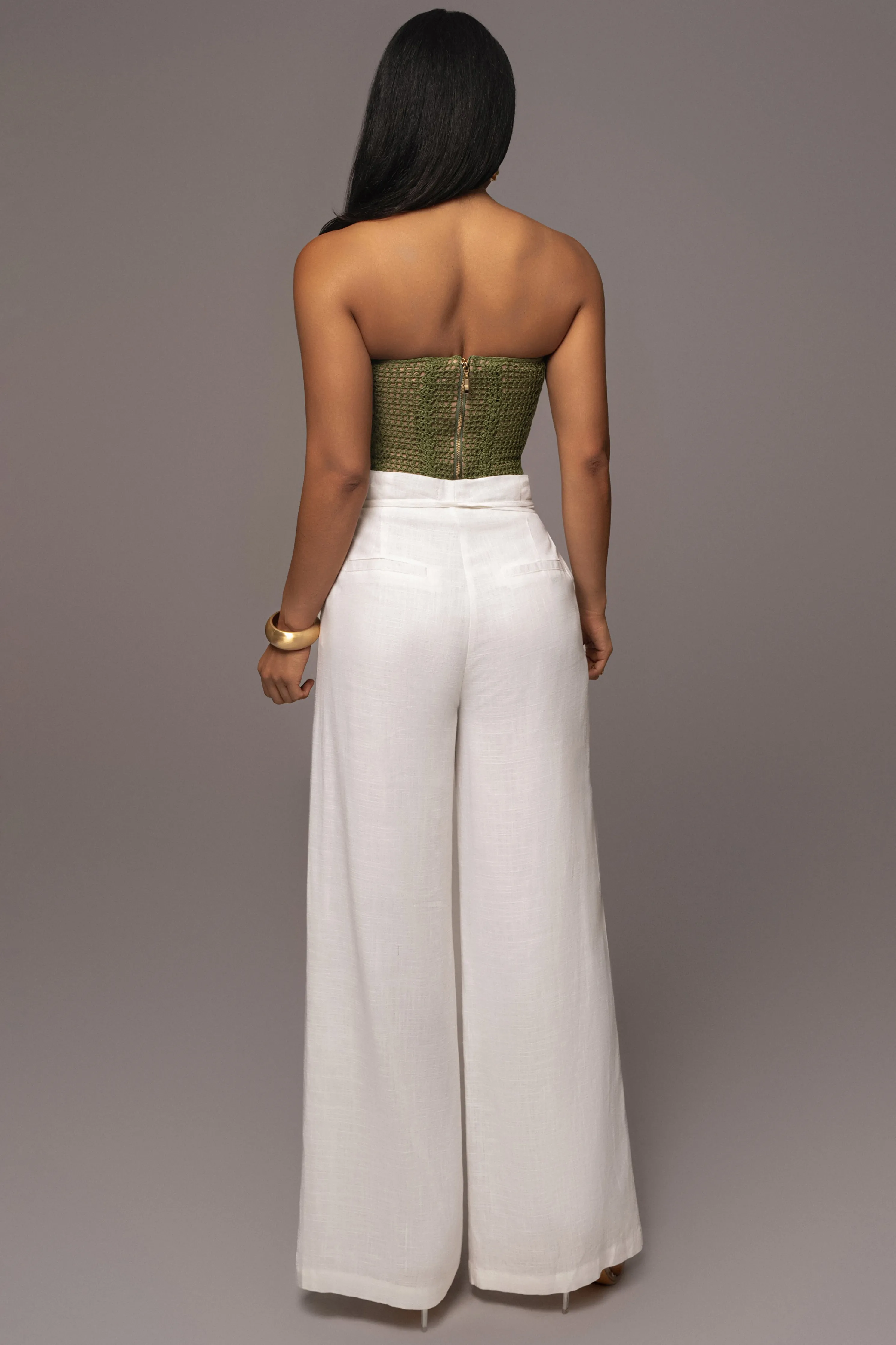 Off White Waverly Linen Trousers