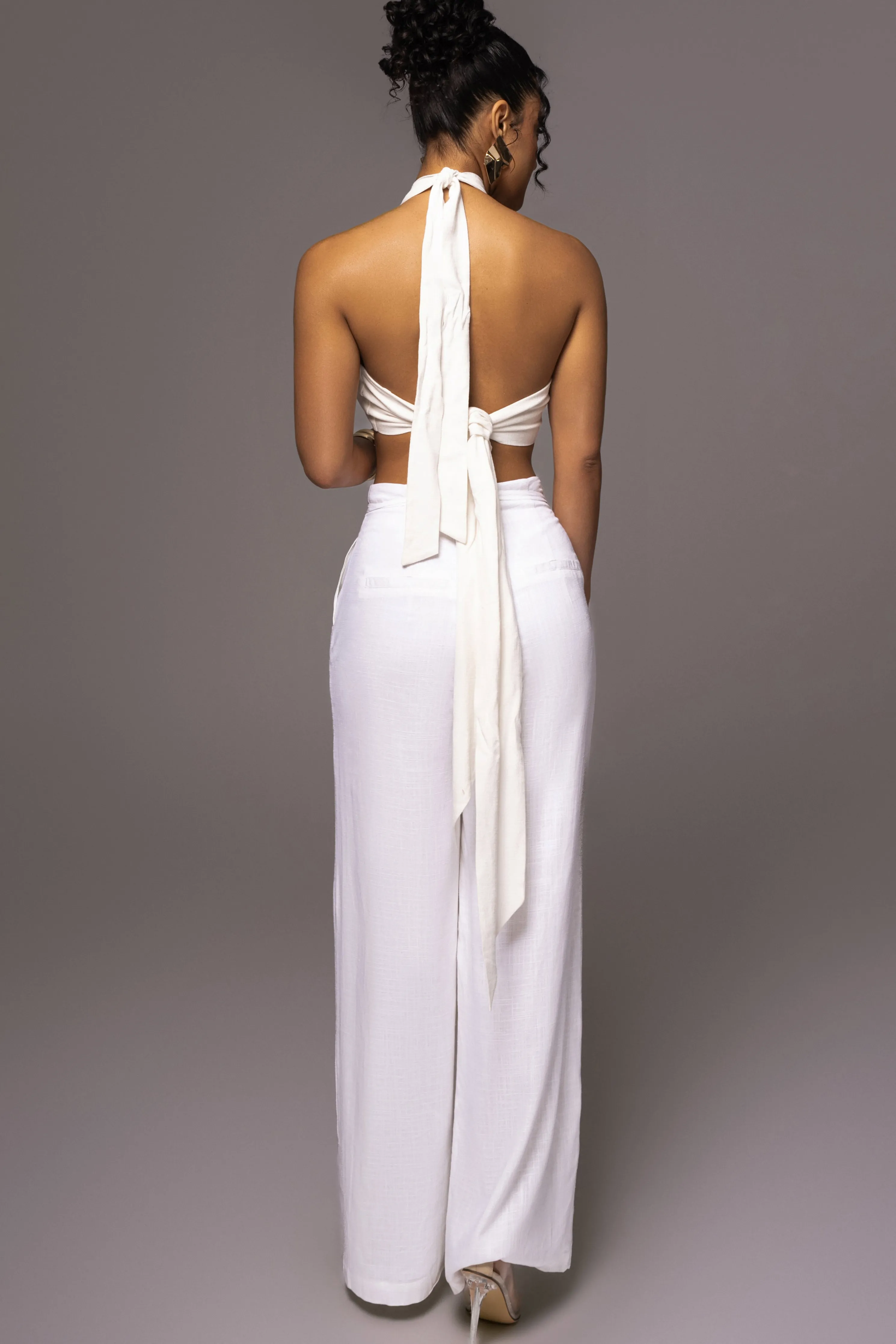 Off White Waverly Linen Trousers