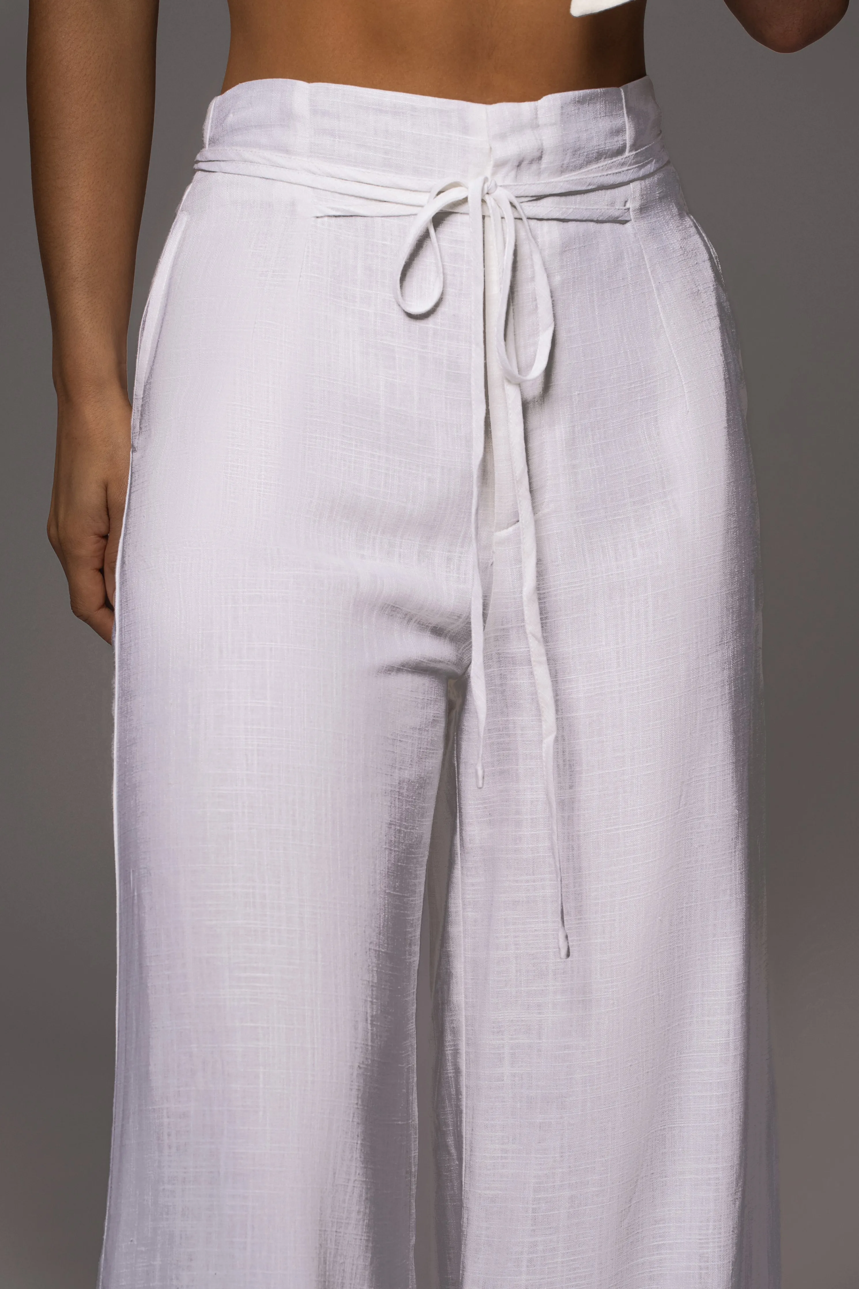 Off White Waverly Linen Trousers