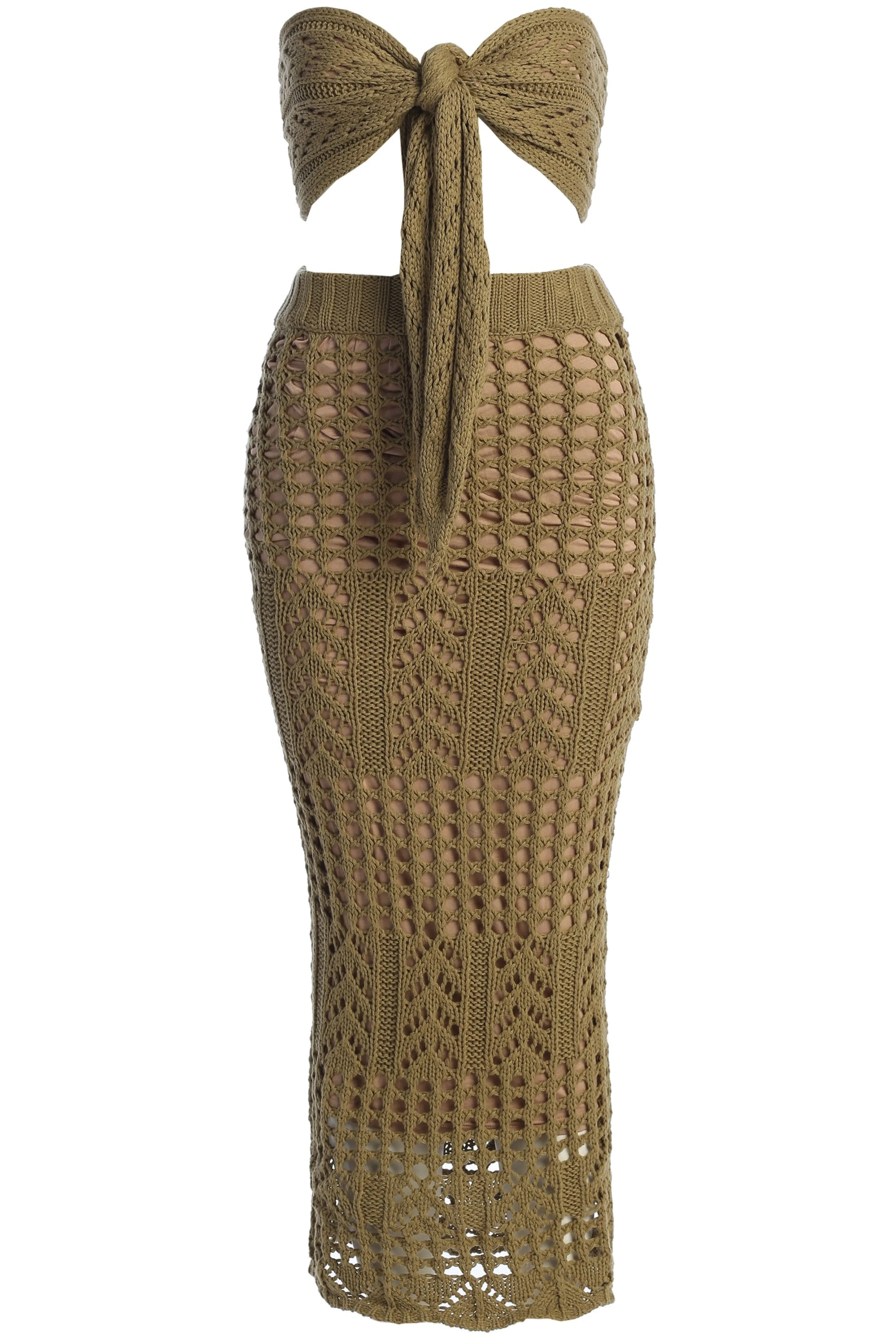 Olive Caribbean Skies Skirt Set