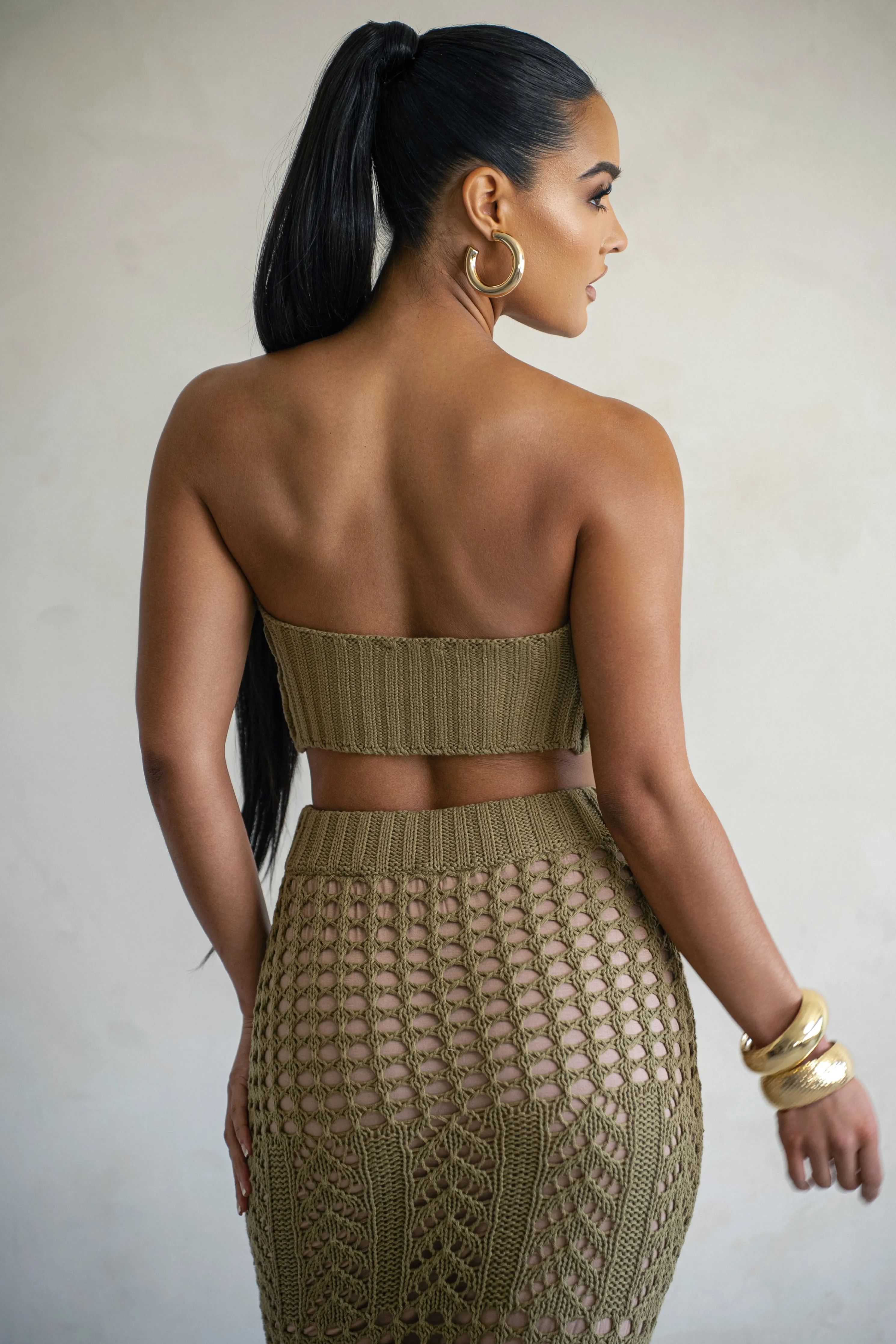 Olive Caribbean Skies Skirt Set