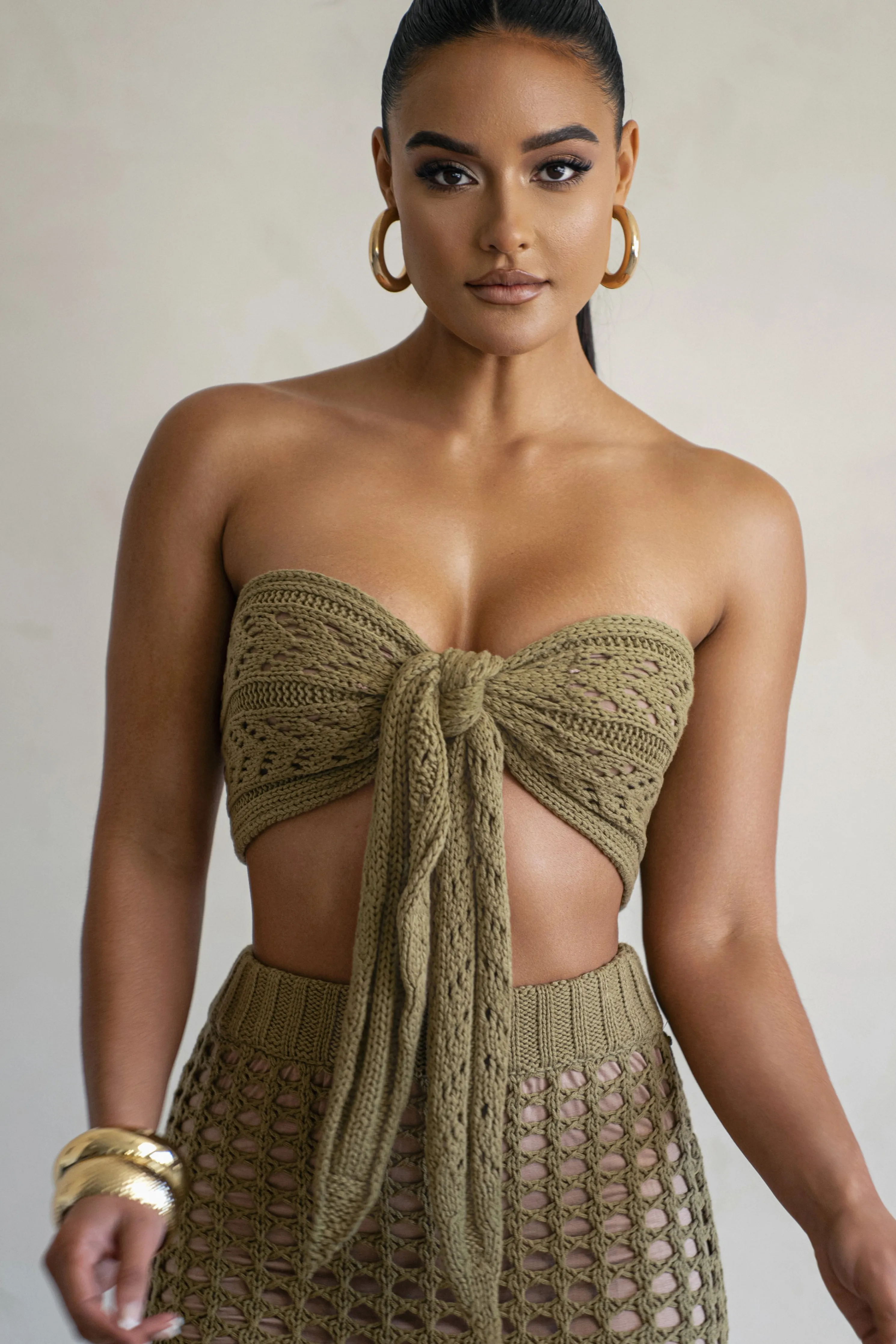 Olive Caribbean Skies Skirt Set