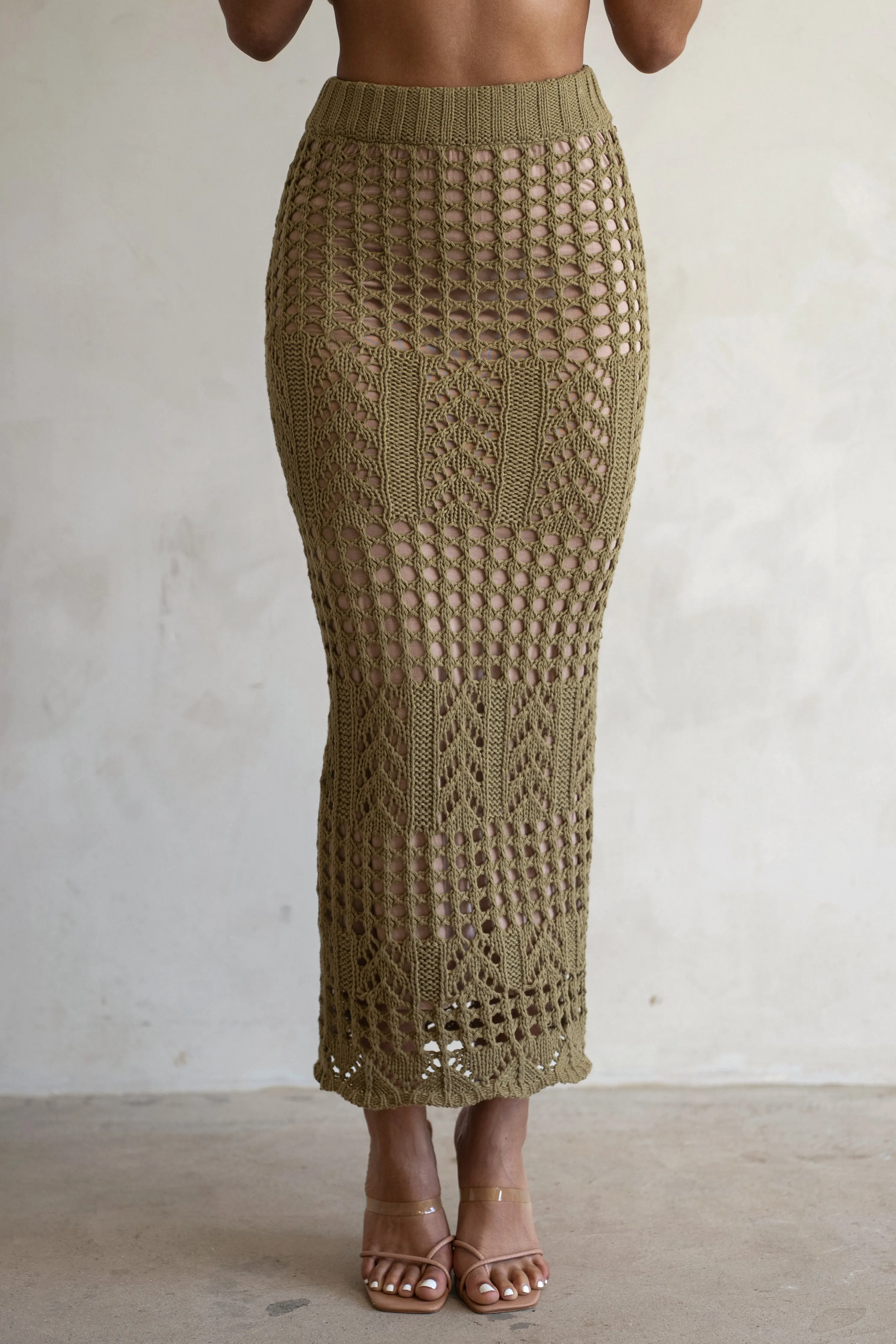 Olive Caribbean Skies Skirt Set