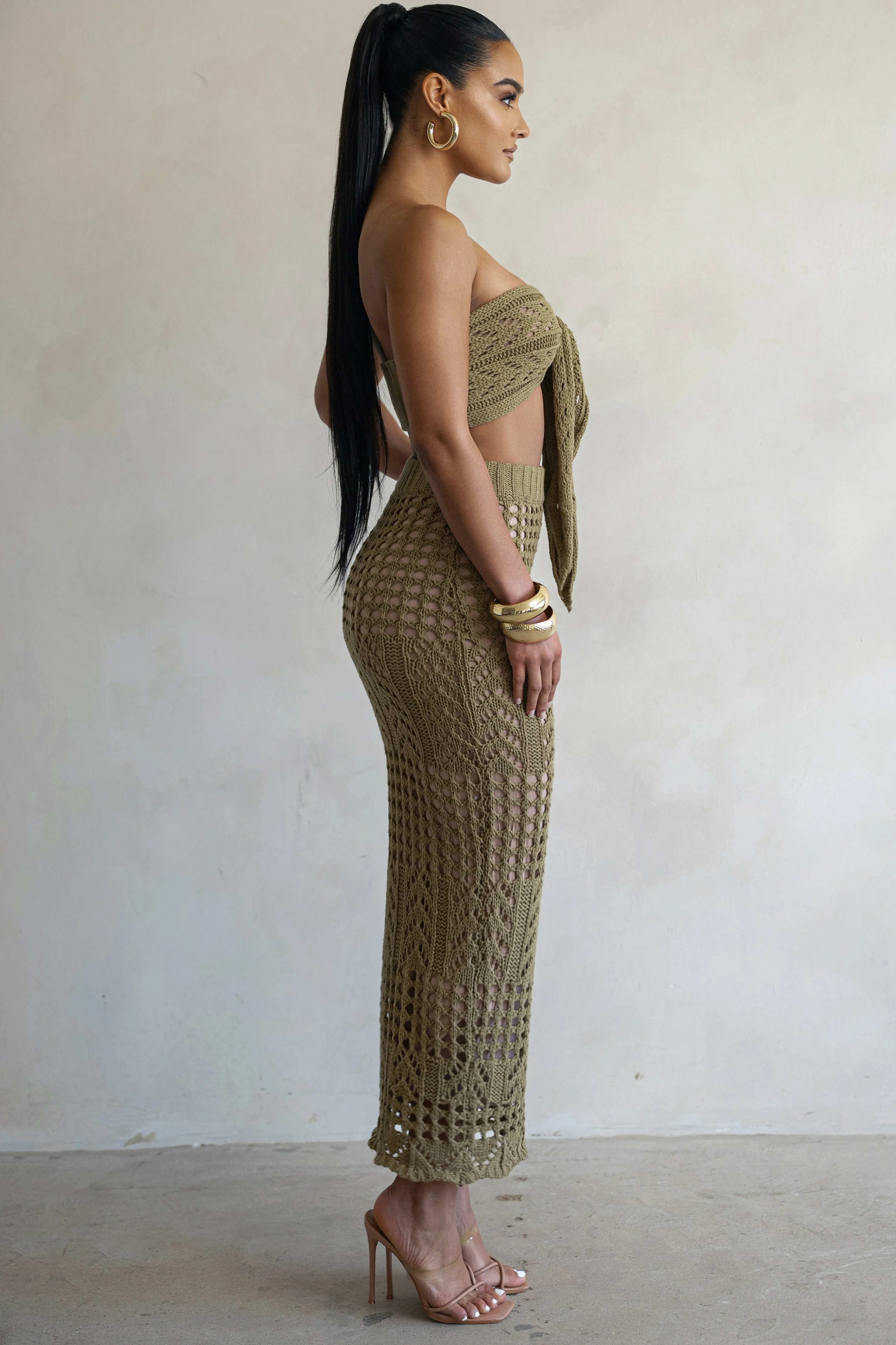 Olive Caribbean Skies Skirt Set