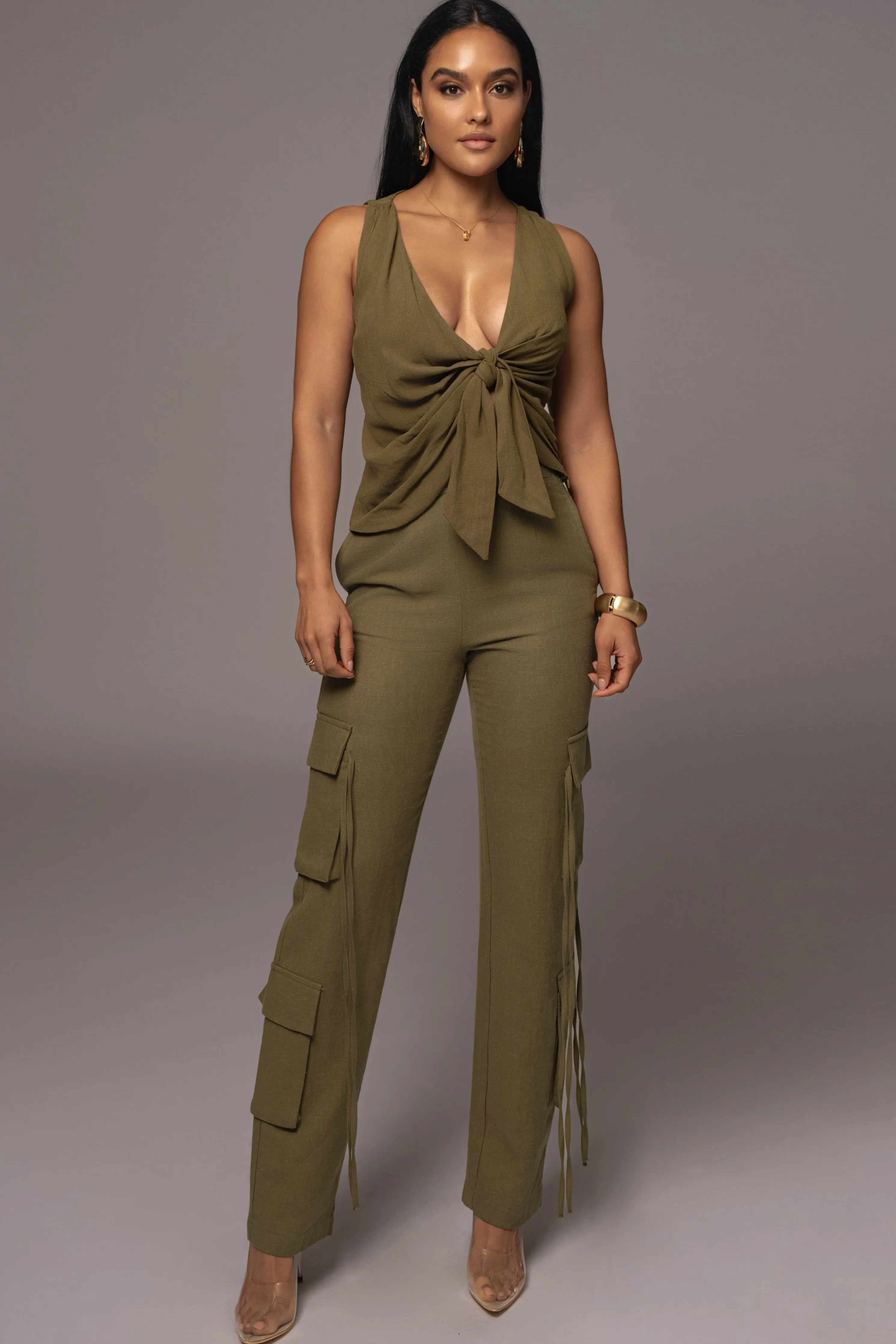 Olive Elicia Linen Top