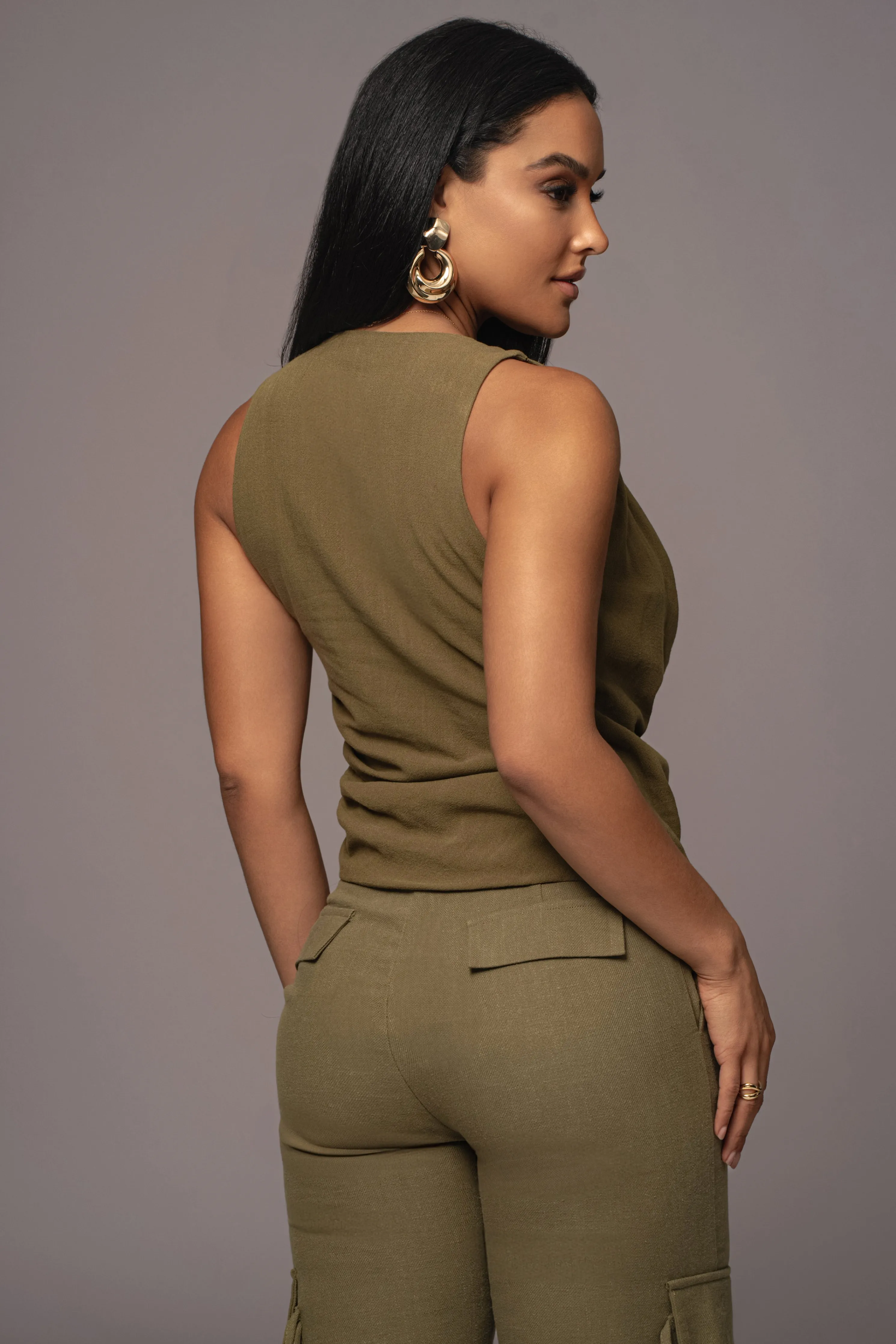 Olive Elicia Linen Top