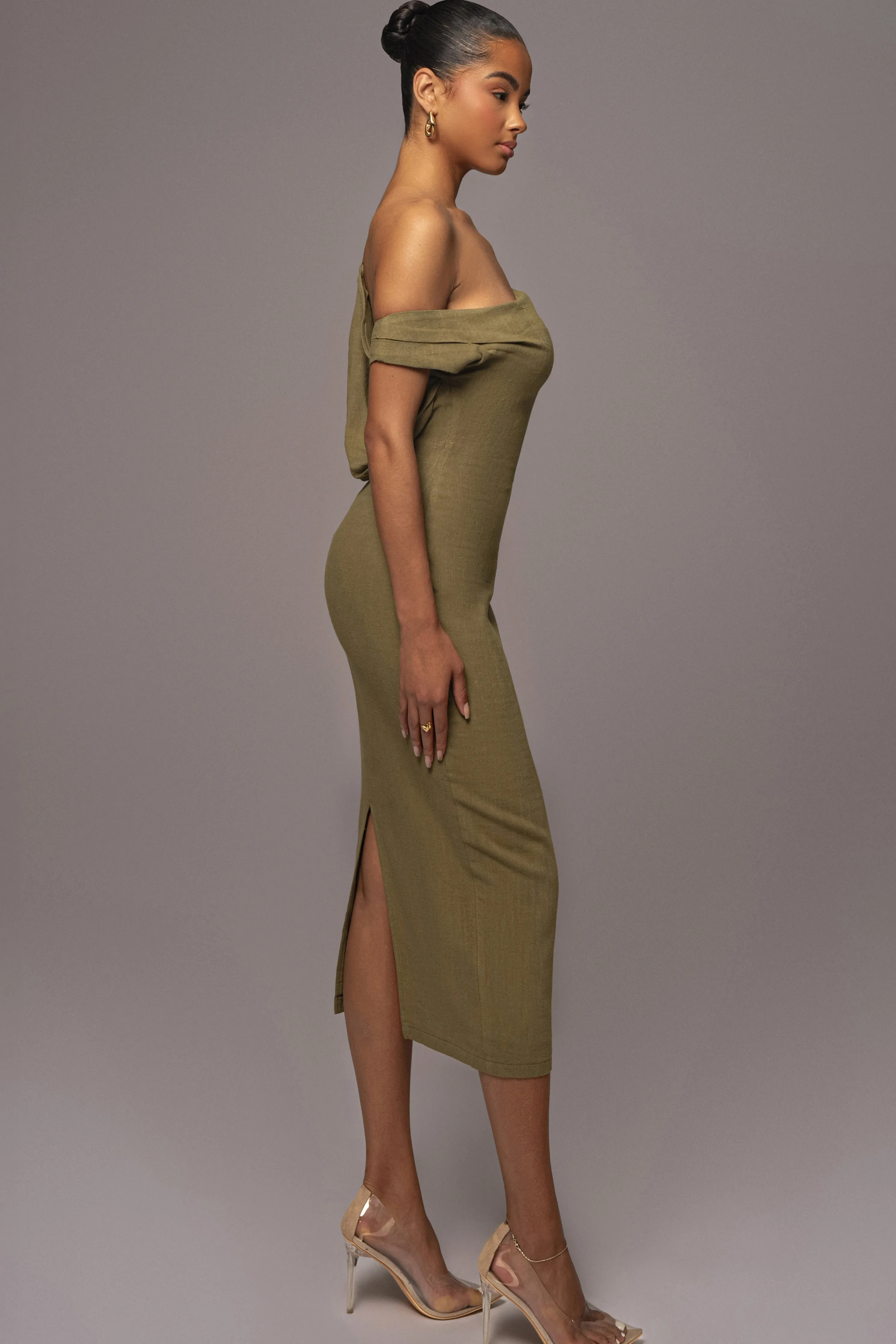 Olive Escape Linen Dress