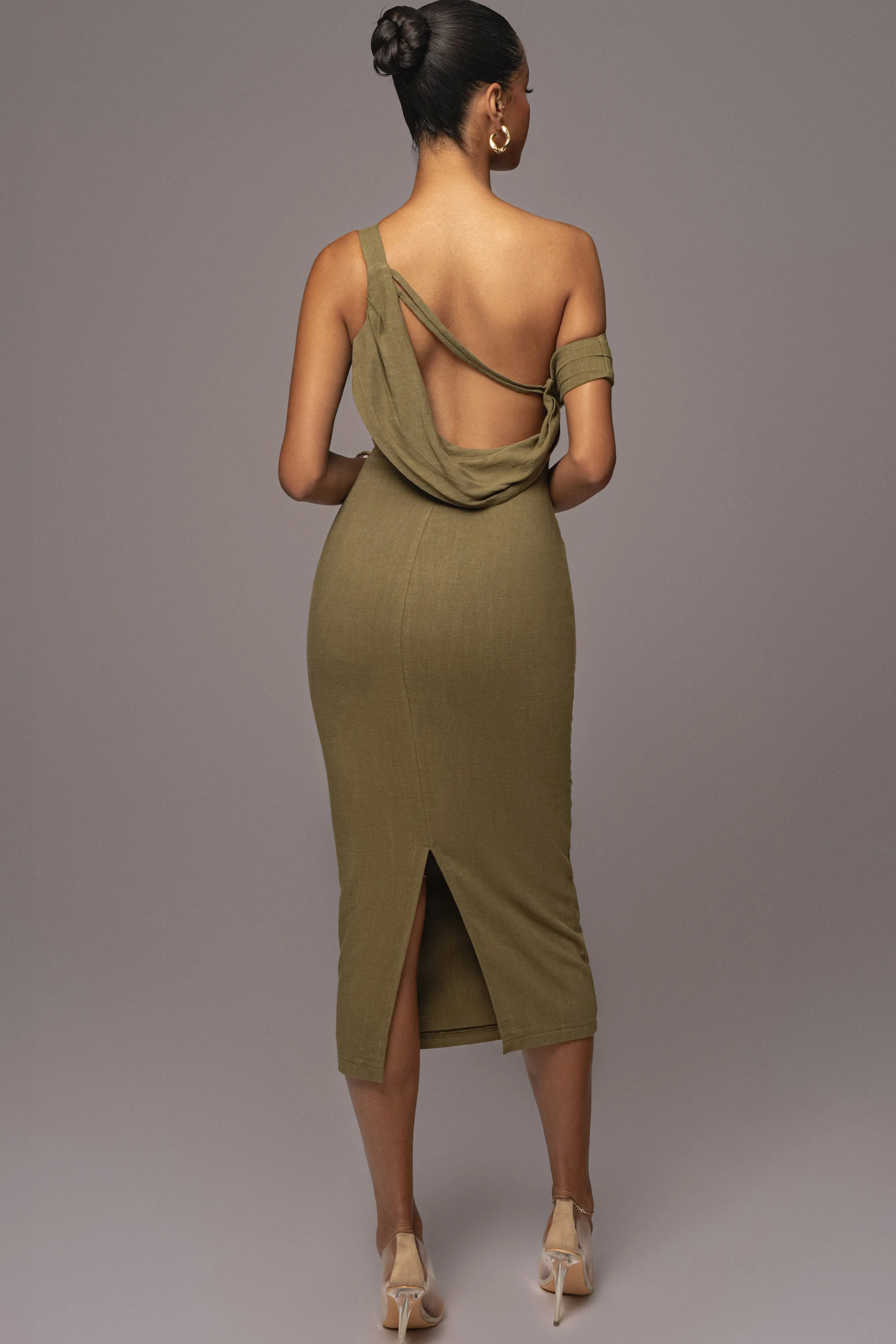 Olive Escape Linen Dress