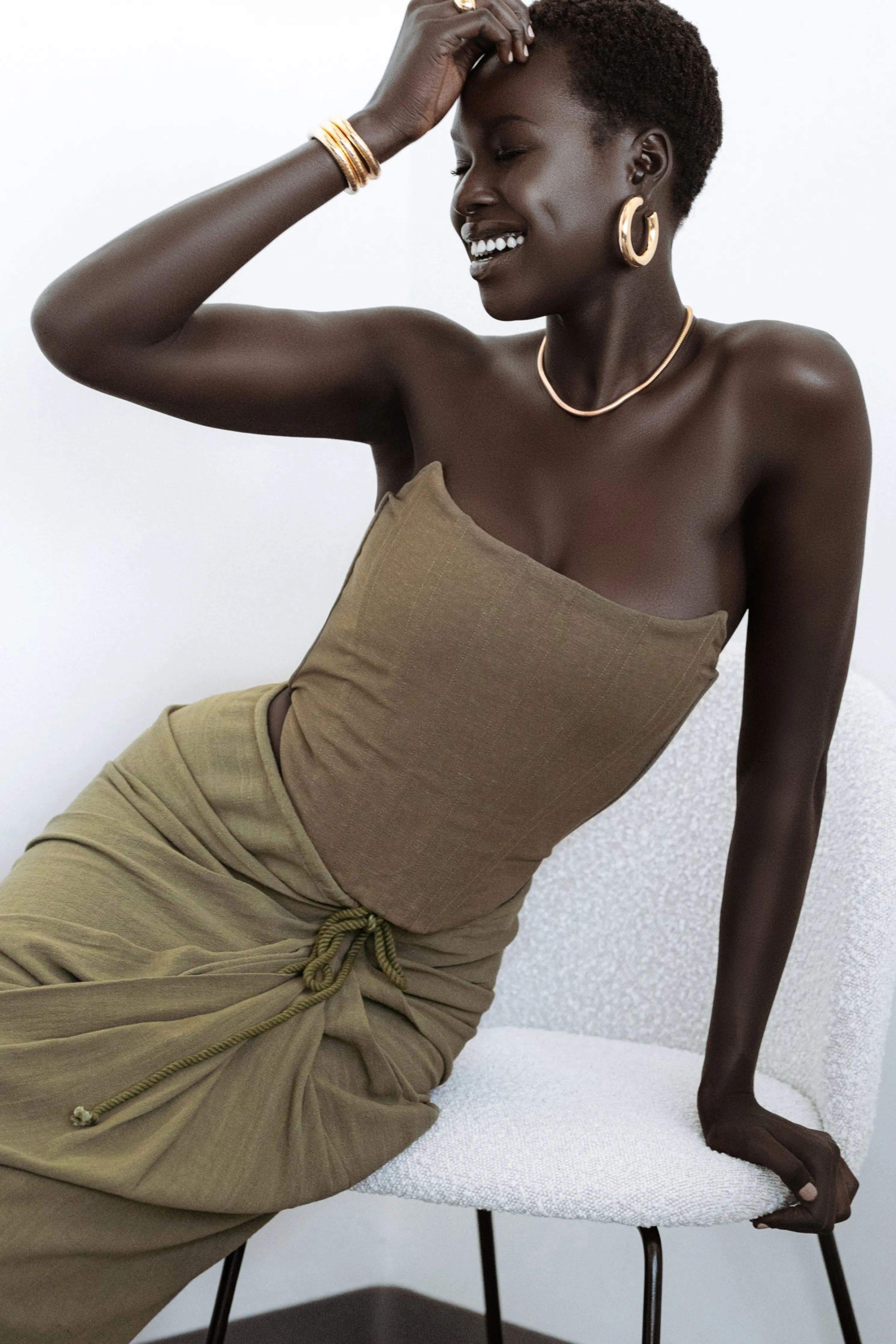 Olive Fenix Reversible Linen Corset