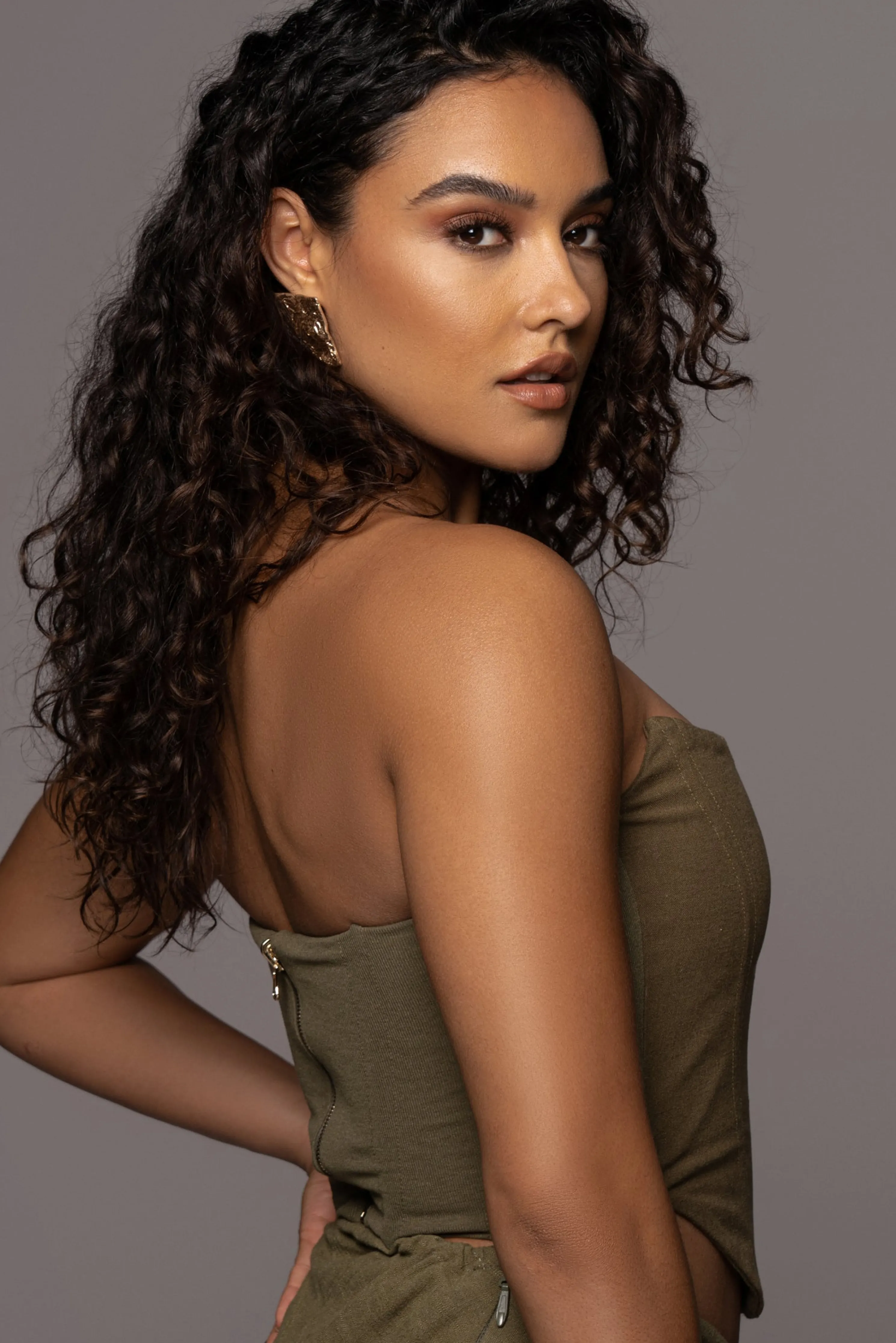 Olive Fenix Reversible Linen Corset