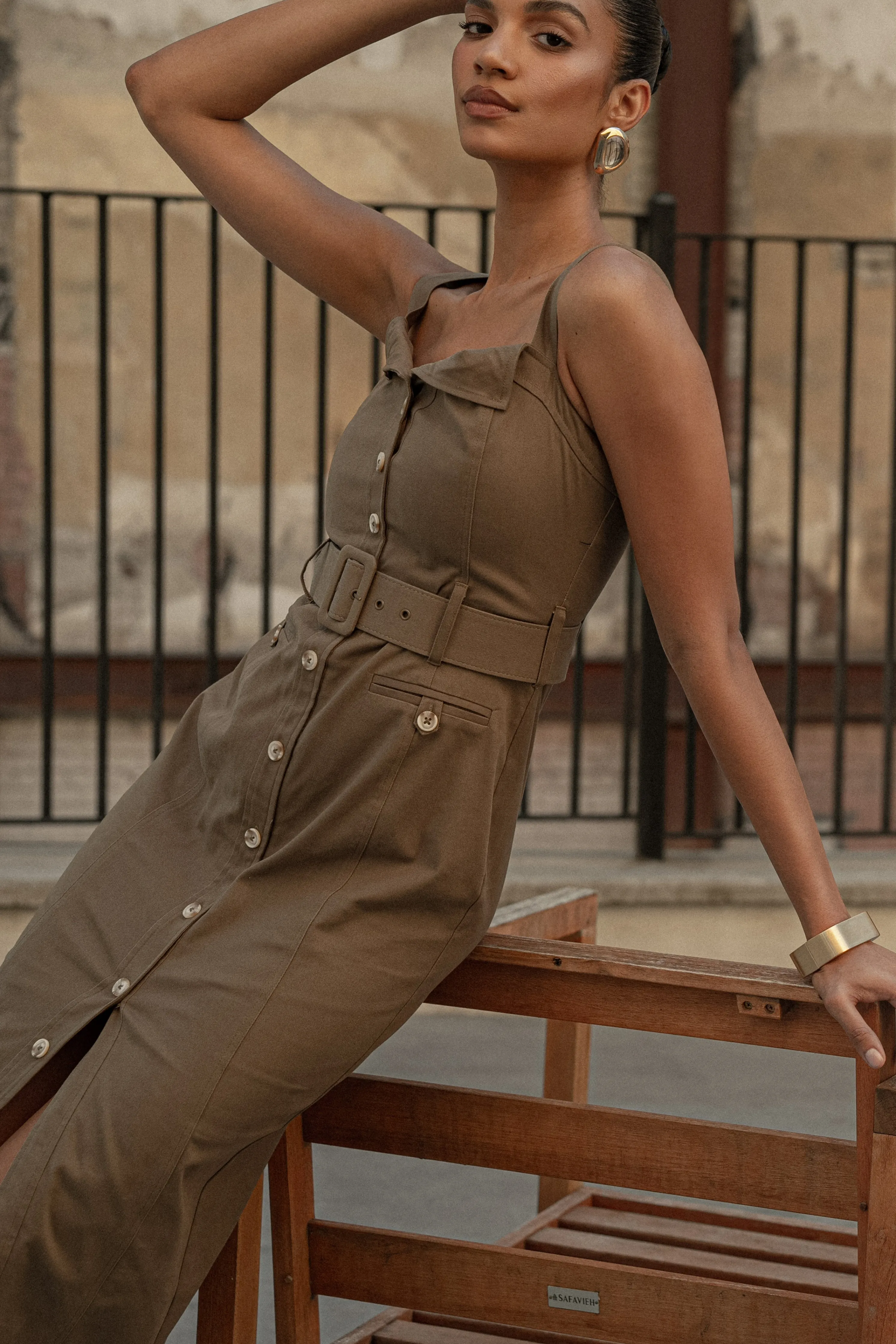 Olive Forever Summer Belted Dress