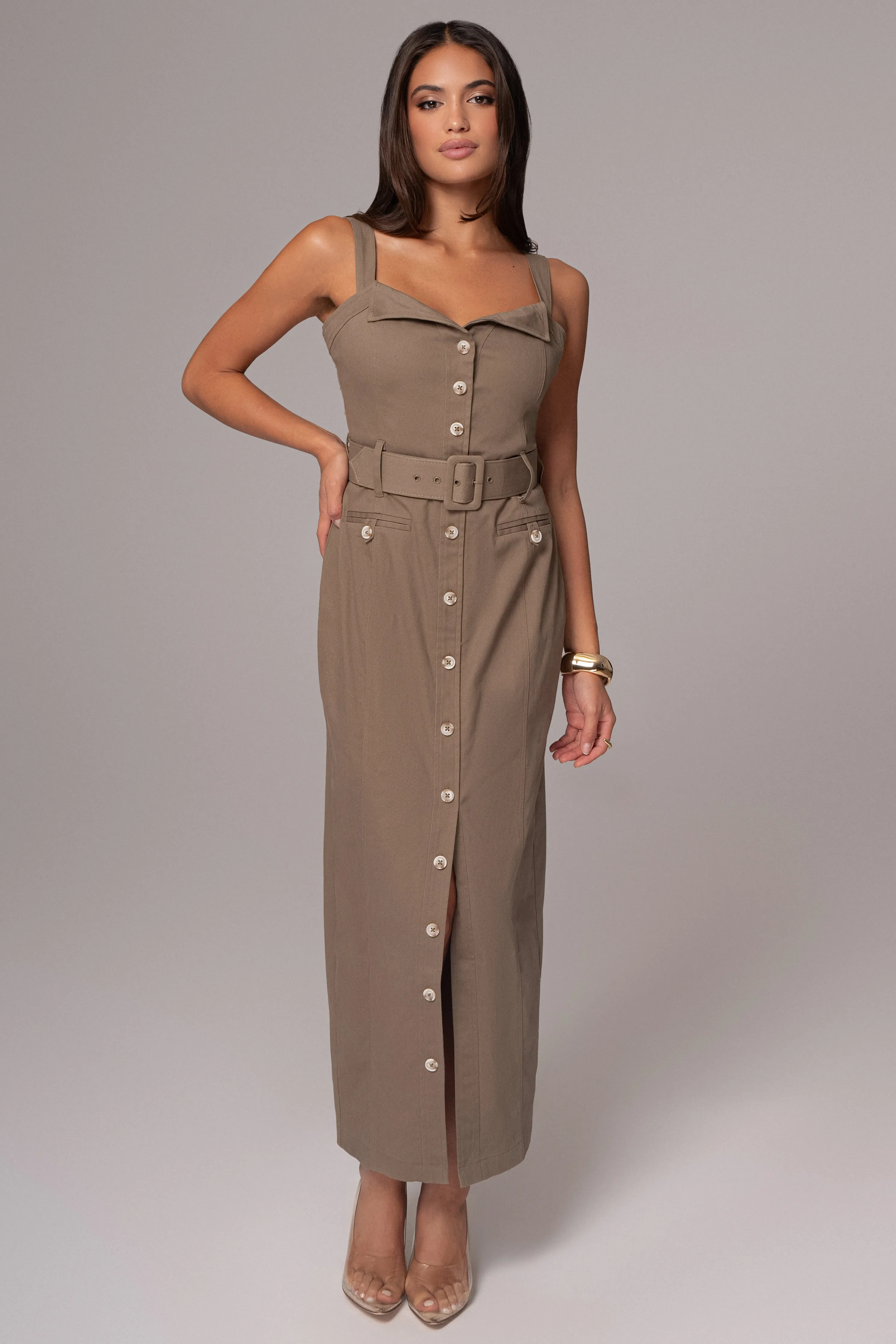 Olive Forever Summer Belted Dress