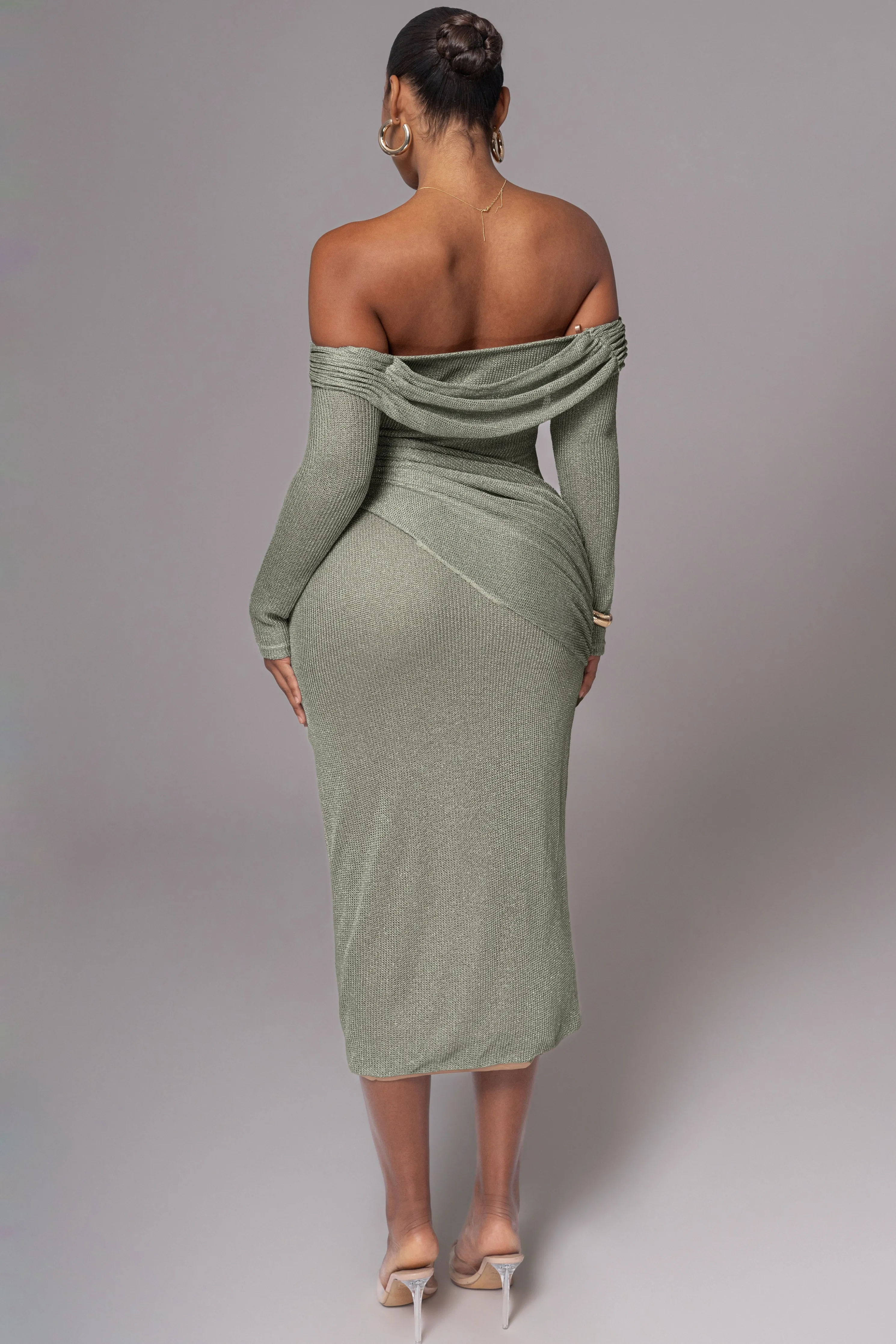 Olive Island Elegance Drape Dress