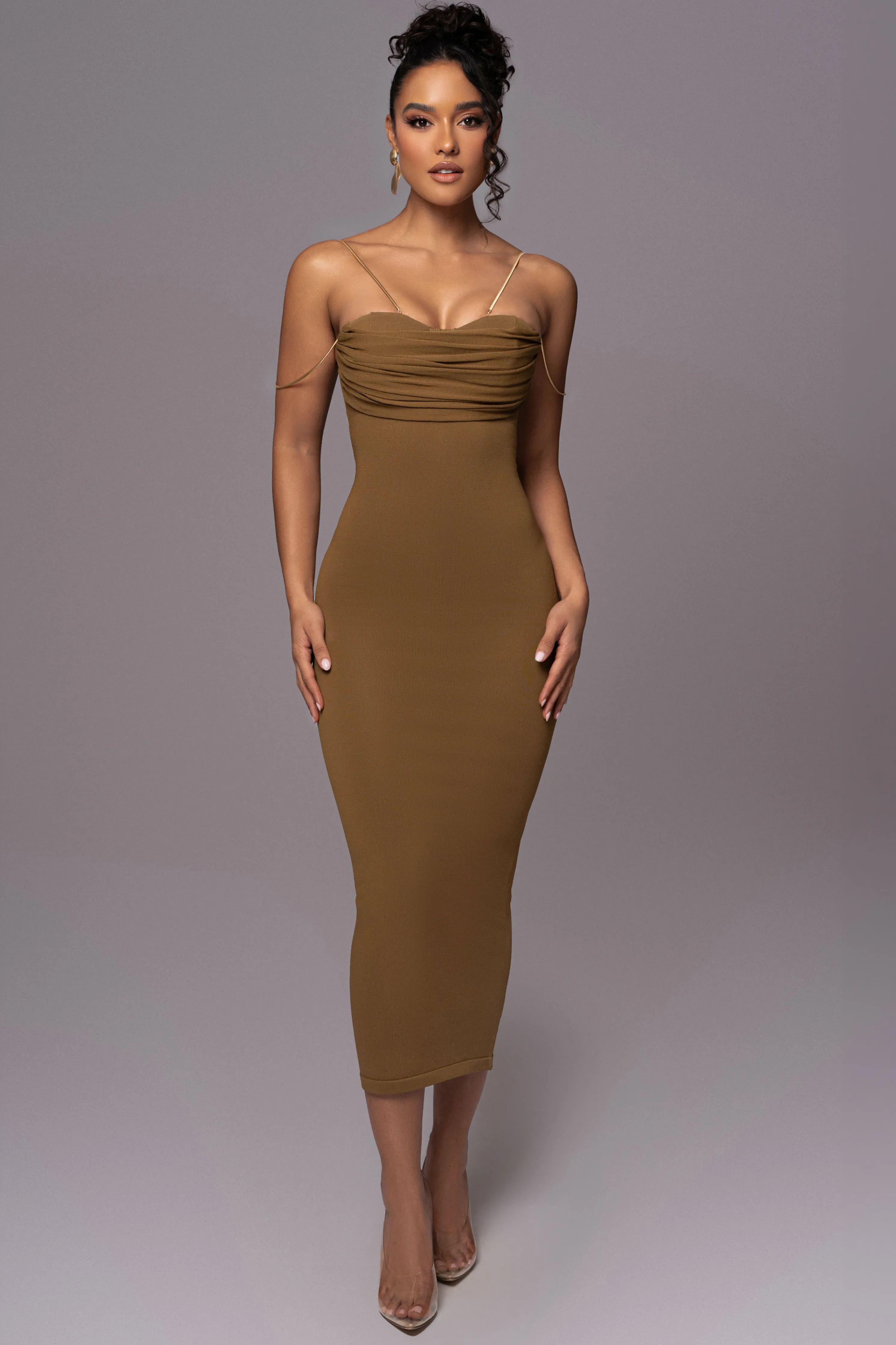 Olive La Lune Drape Midi Dress
