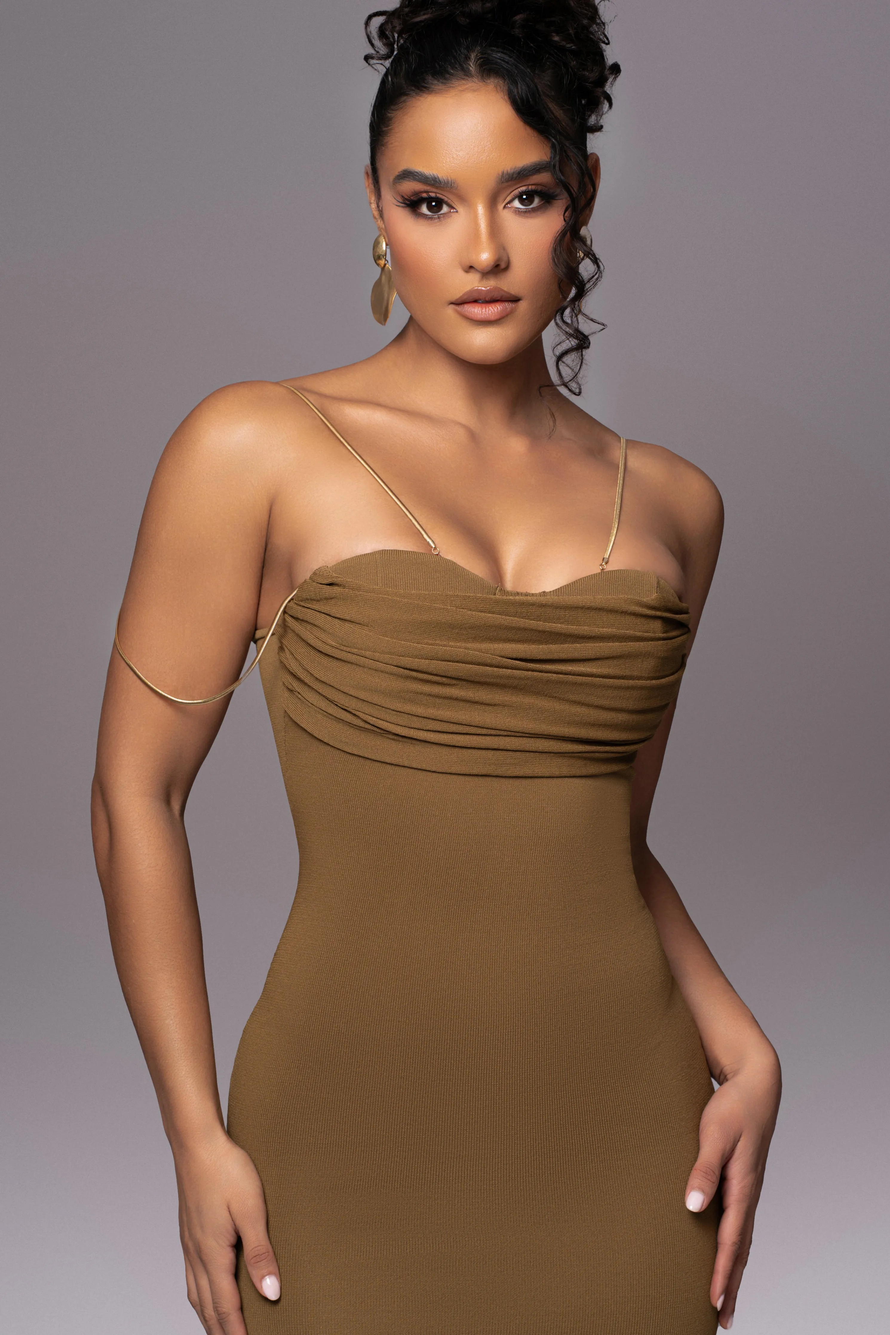 Olive La Lune Drape Midi Dress