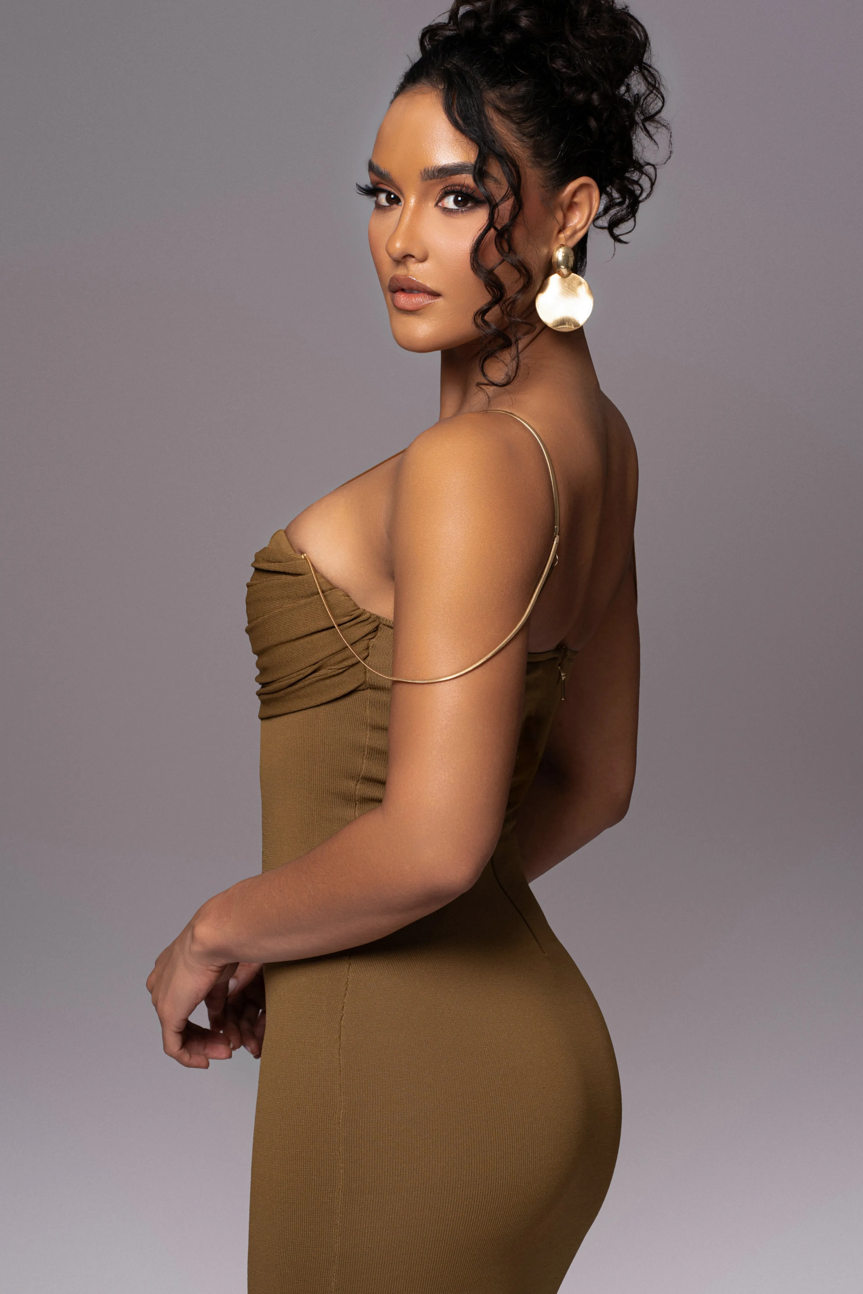 Olive La Lune Drape Midi Dress