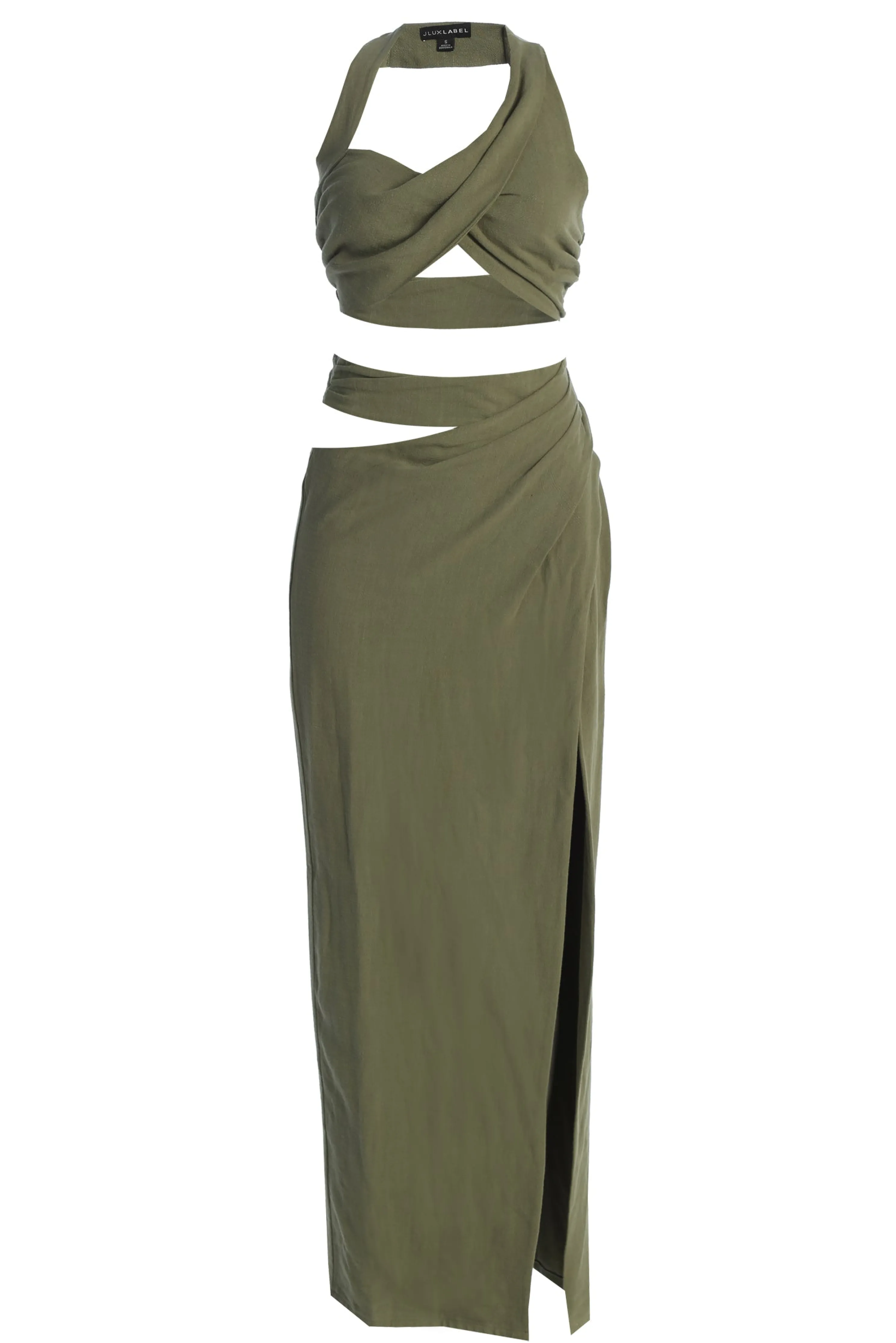 Olive New Age Two Piece Skirt Set