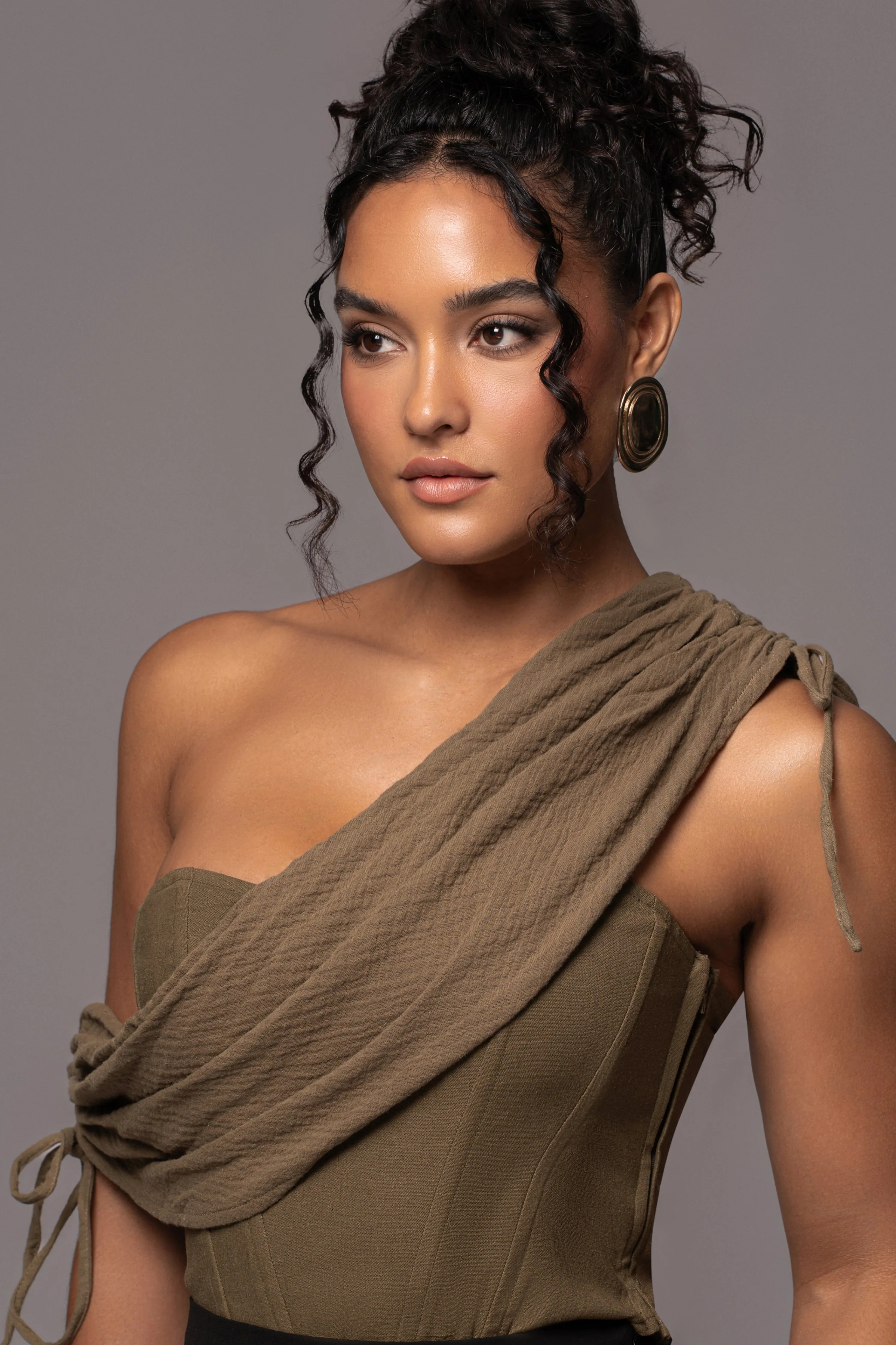 Olive New Obsession Draped Top