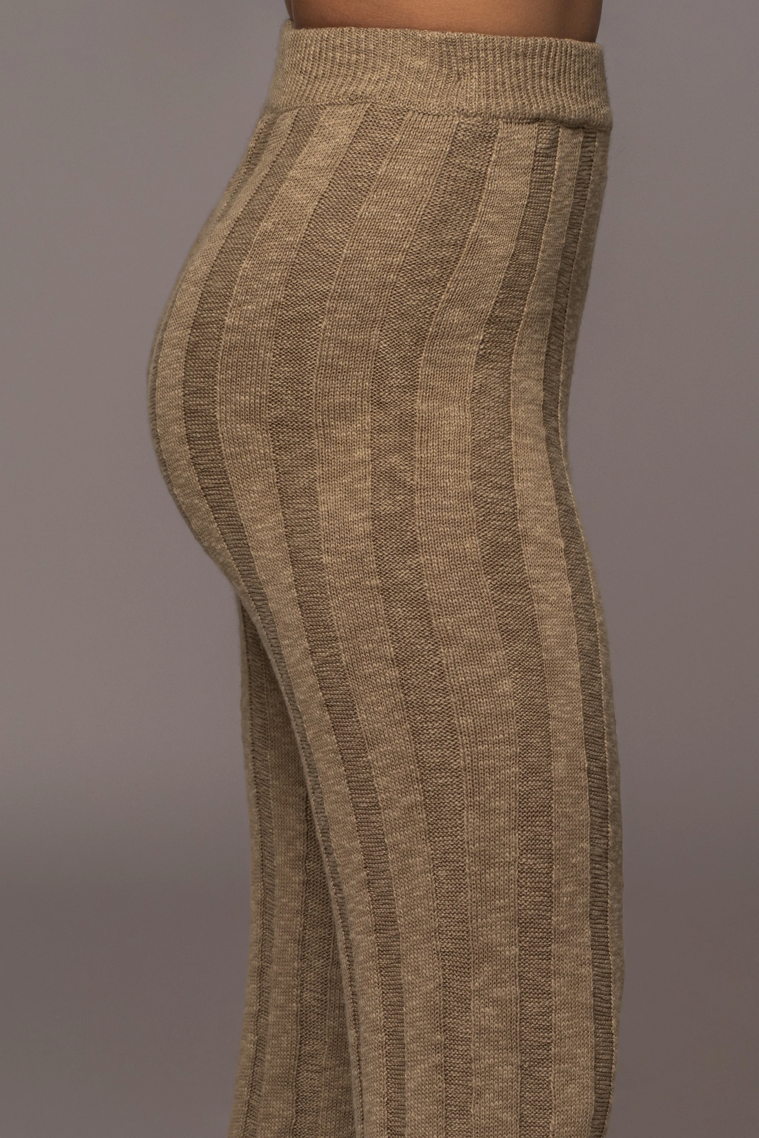 Olive Take A Chance Ribbed Pant Set