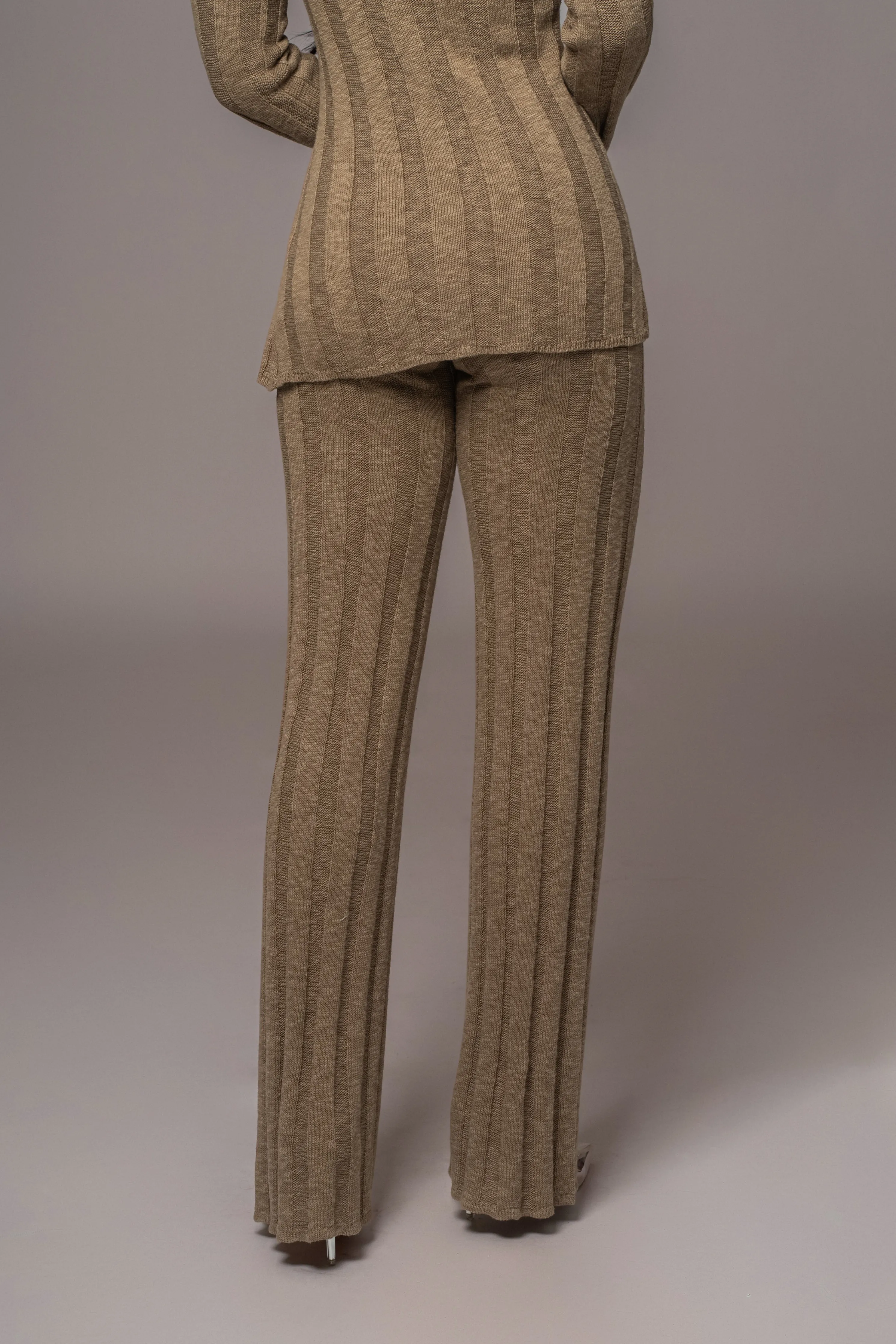 Olive Take A Chance Ribbed Pant Set