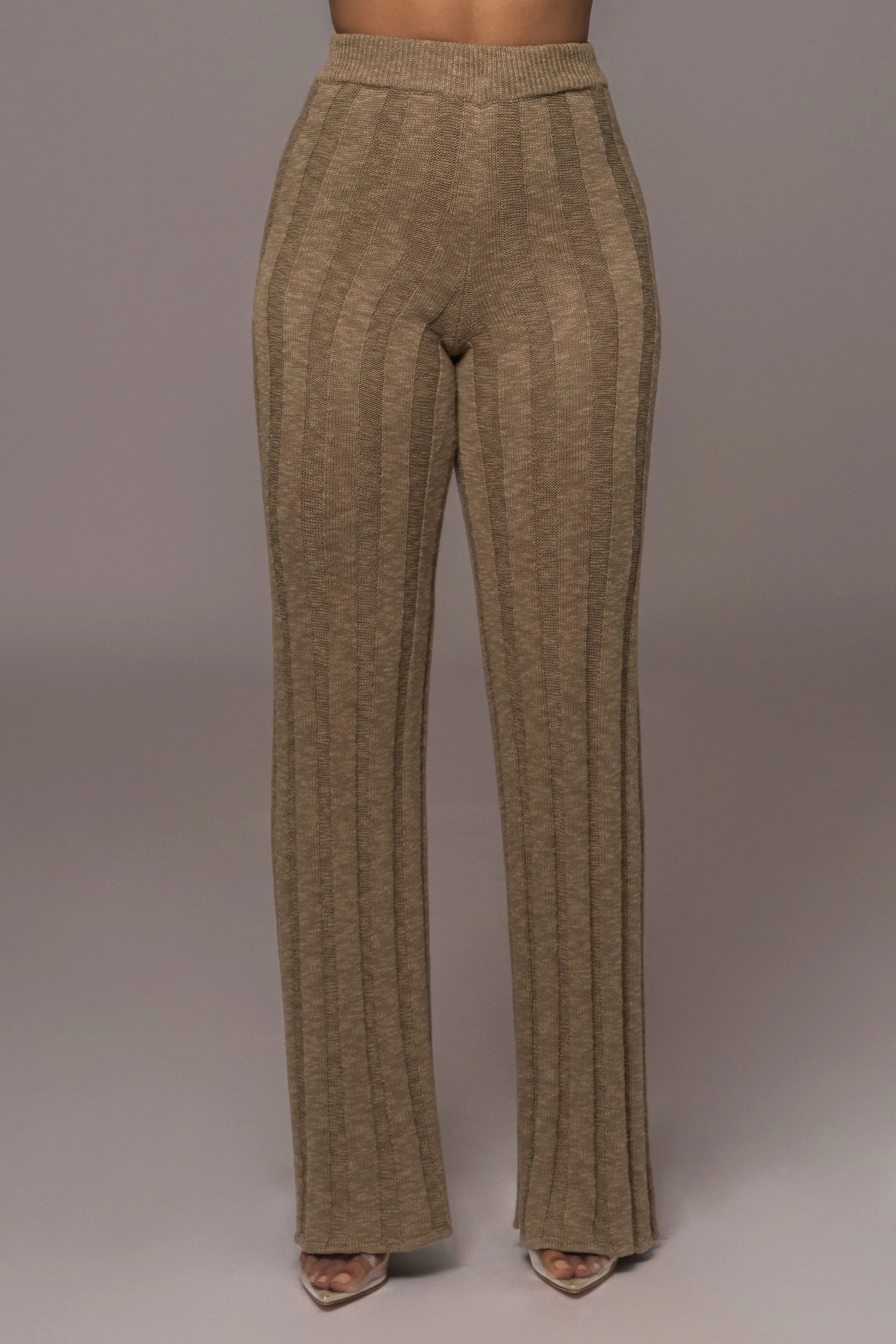 Olive Take A Chance Ribbed Pant Set