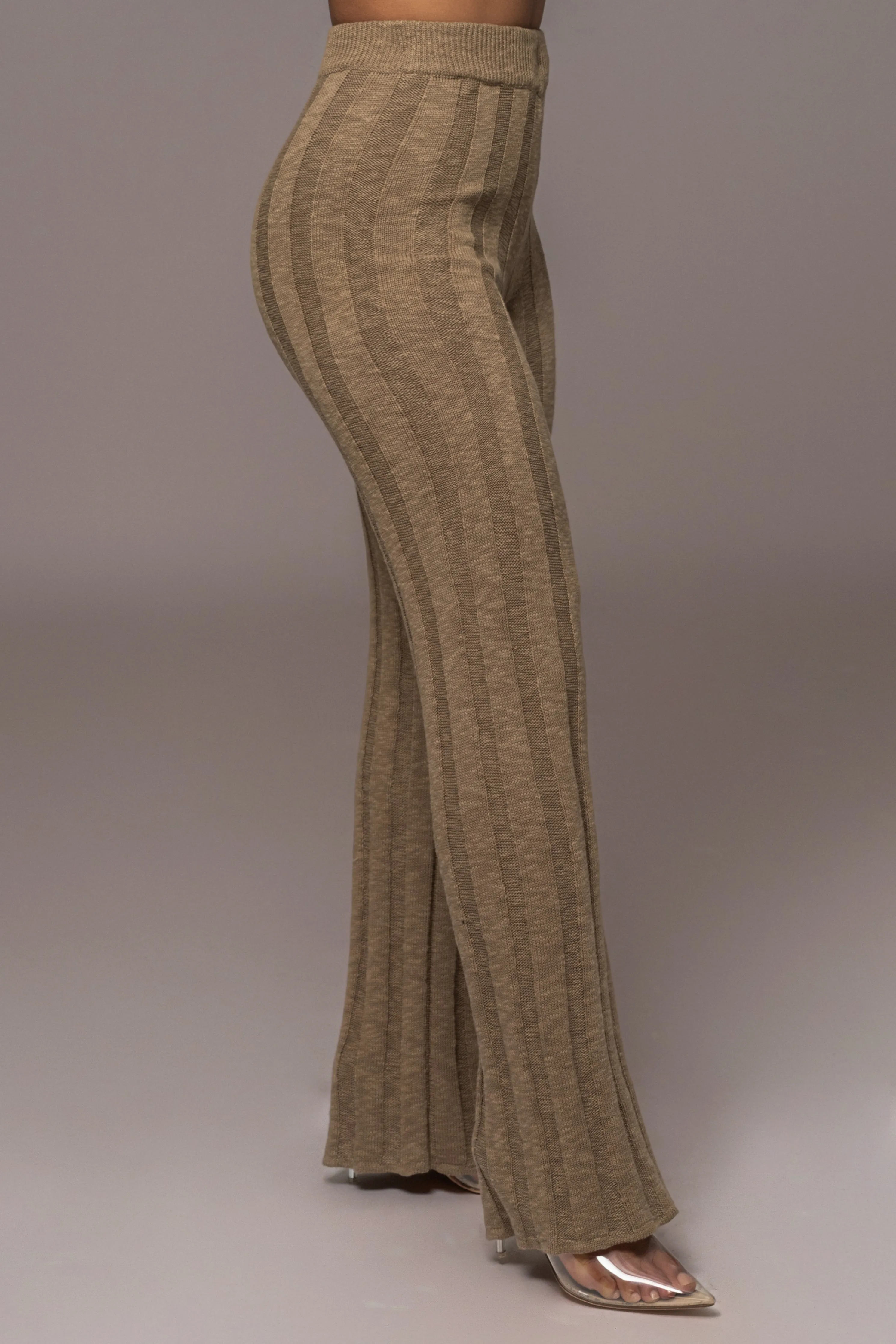 Olive Take A Chance Ribbed Pant Set