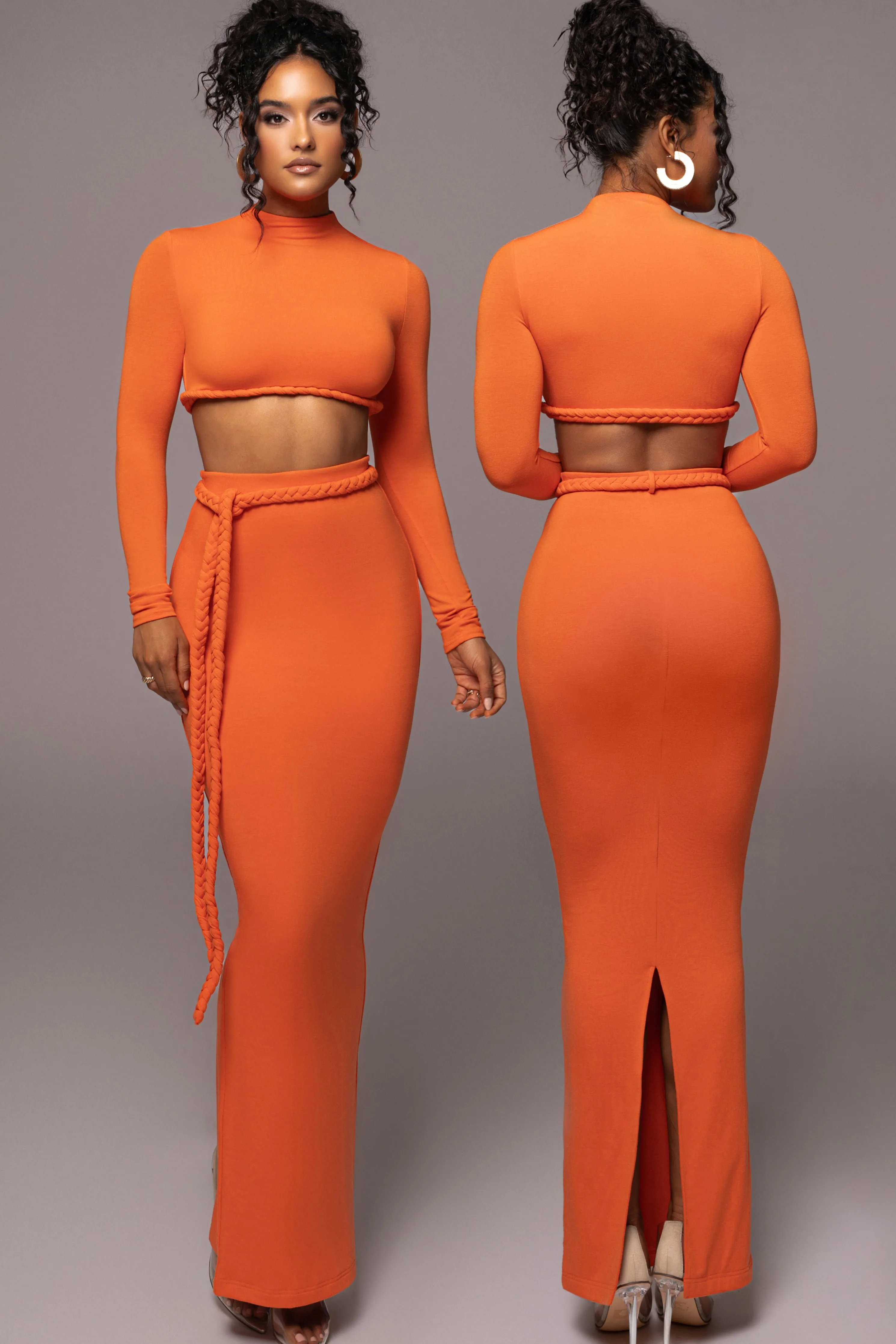 Orange City Love Two-Piece Skirt Set