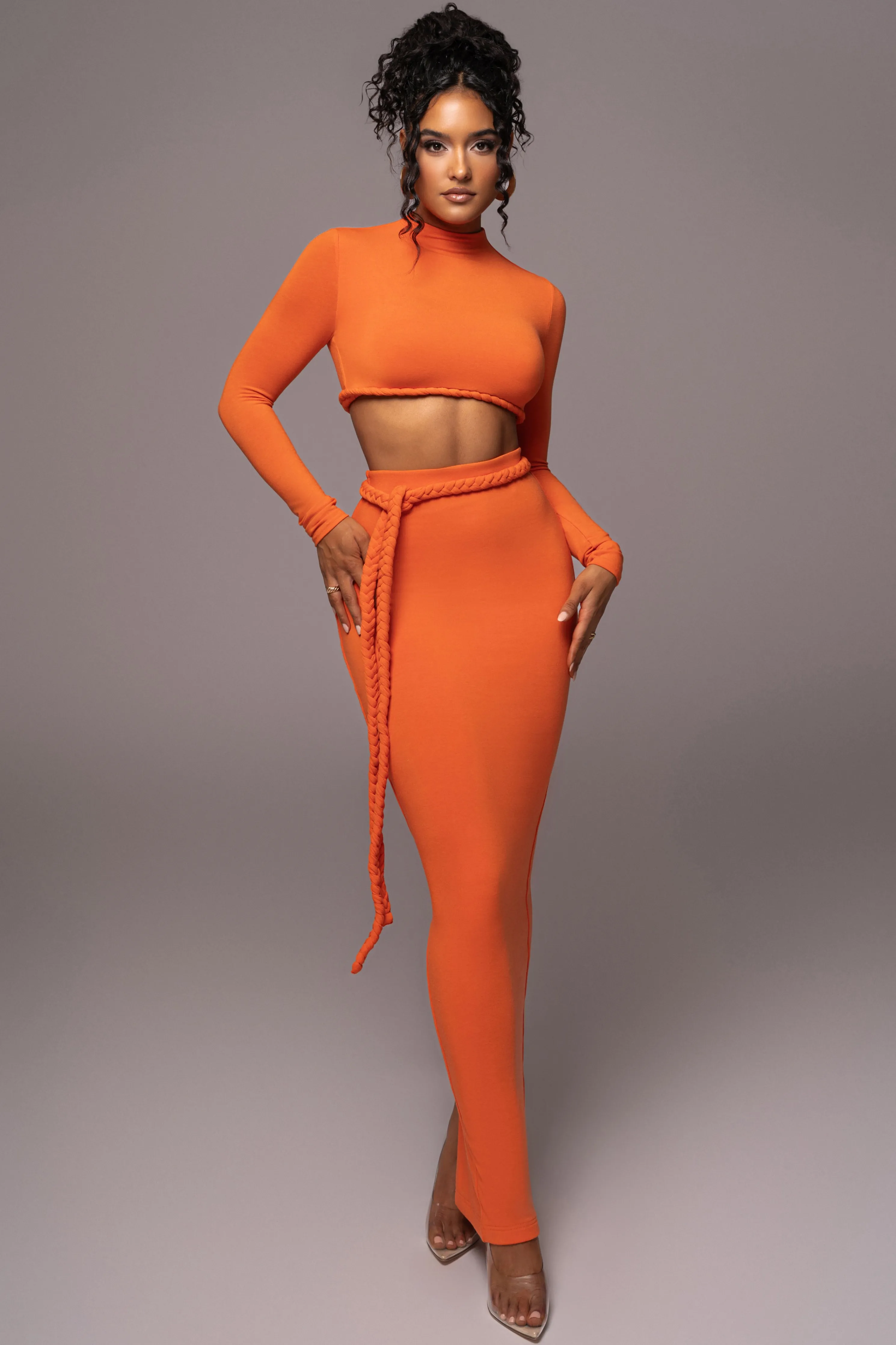 Orange City Love Two-Piece Skirt Set