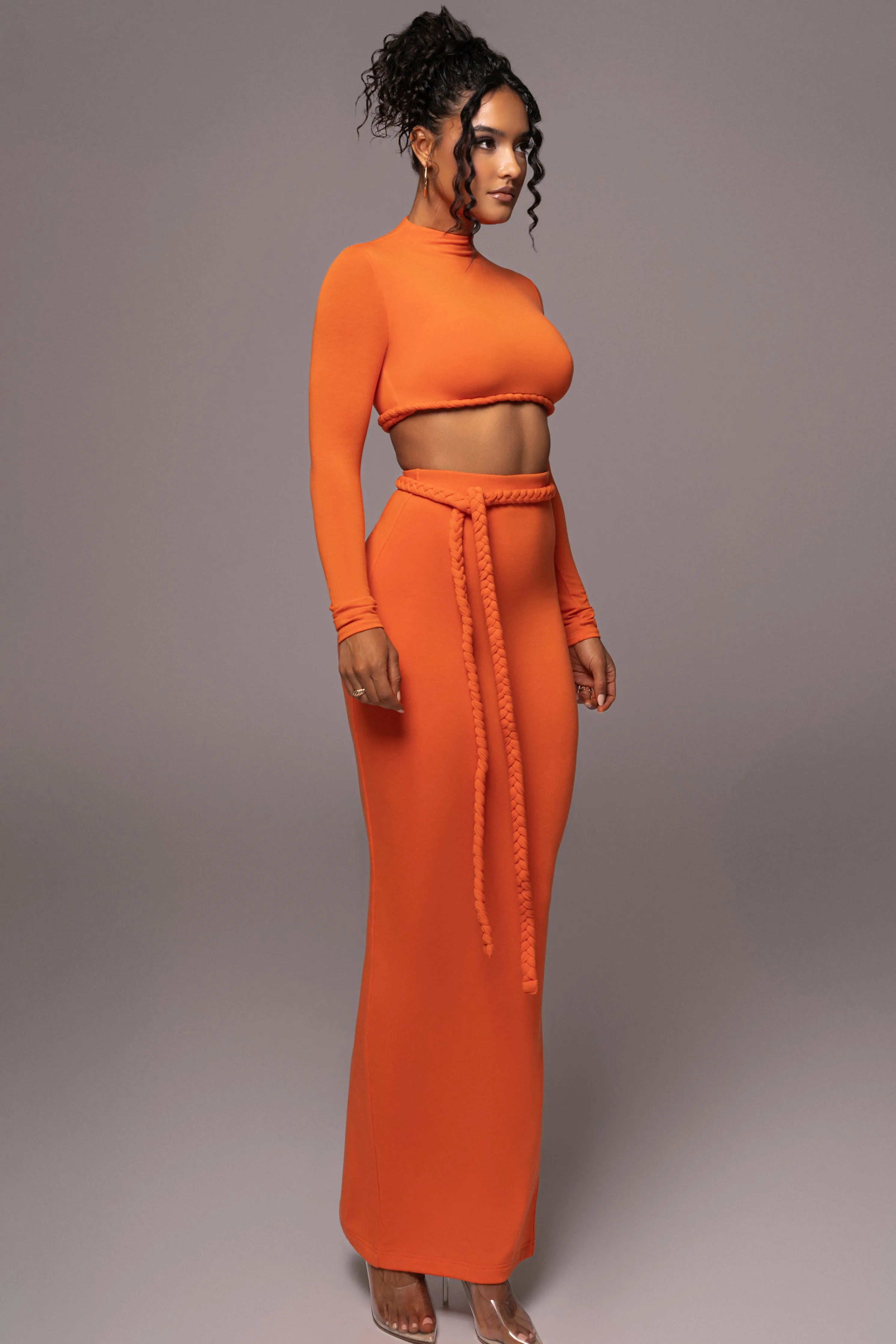 Orange City Love Two-Piece Skirt Set
