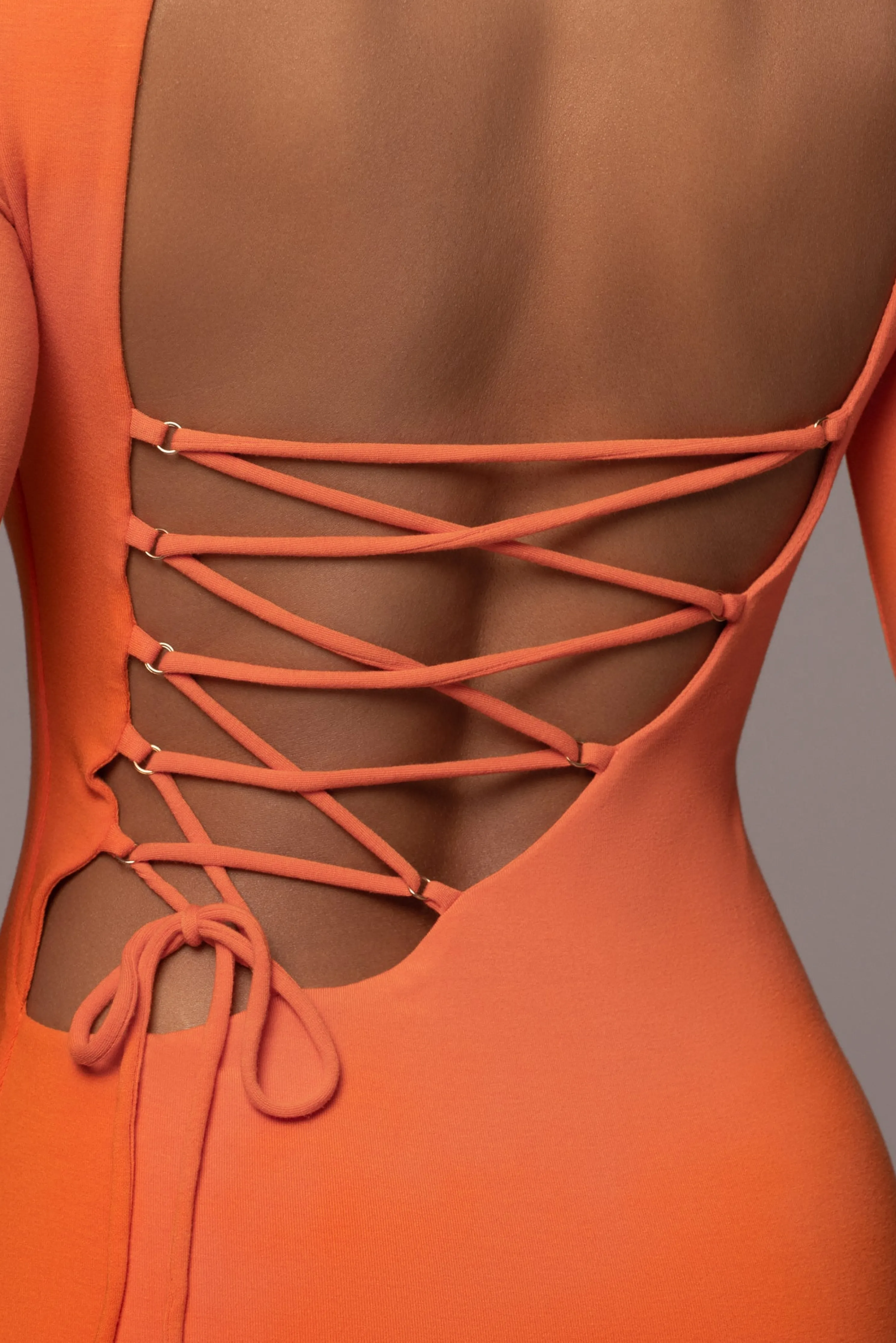 Orange Shaye Mock Neck Dress