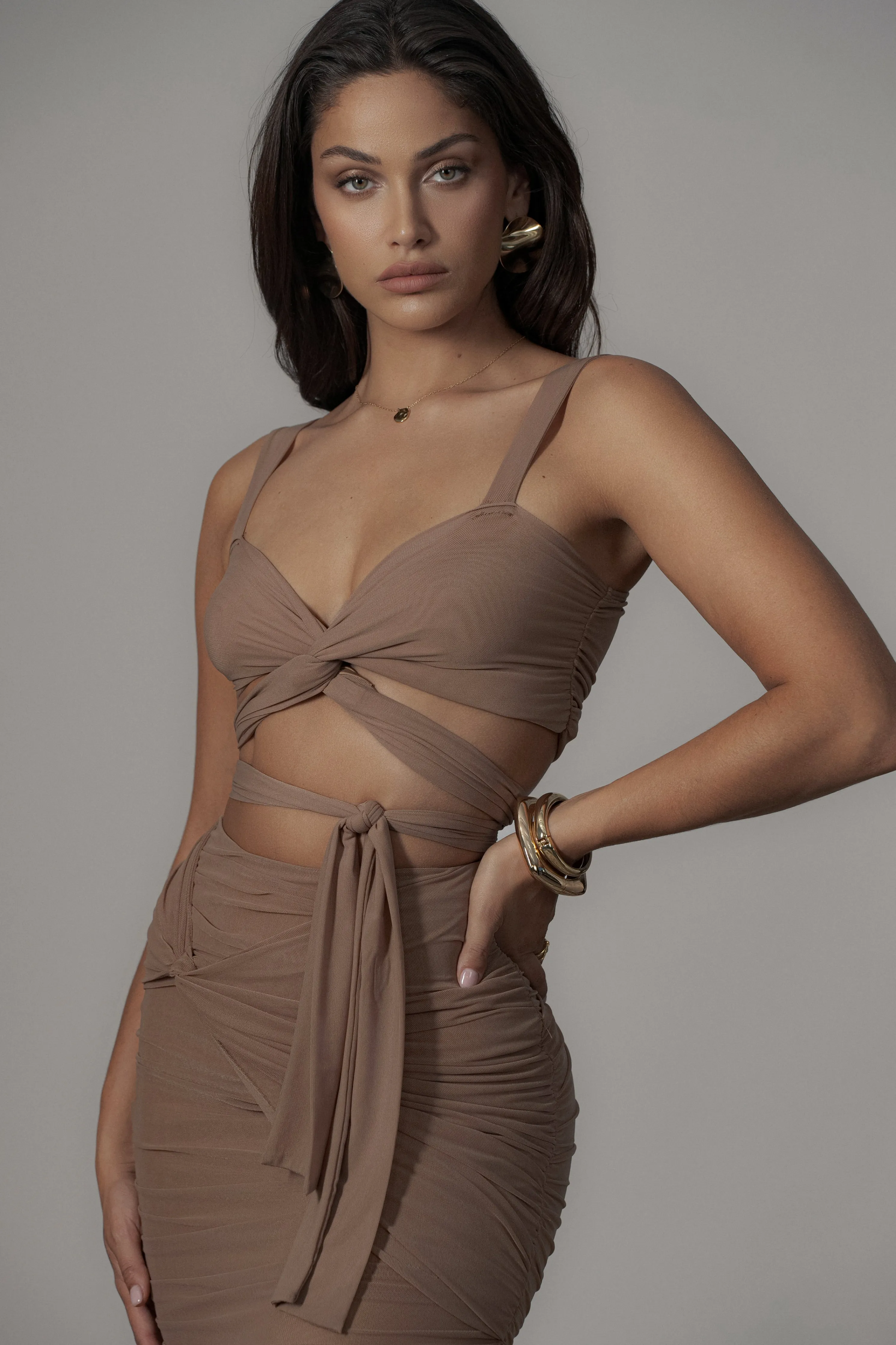 Pecan Extend Your Stay Skirt Set