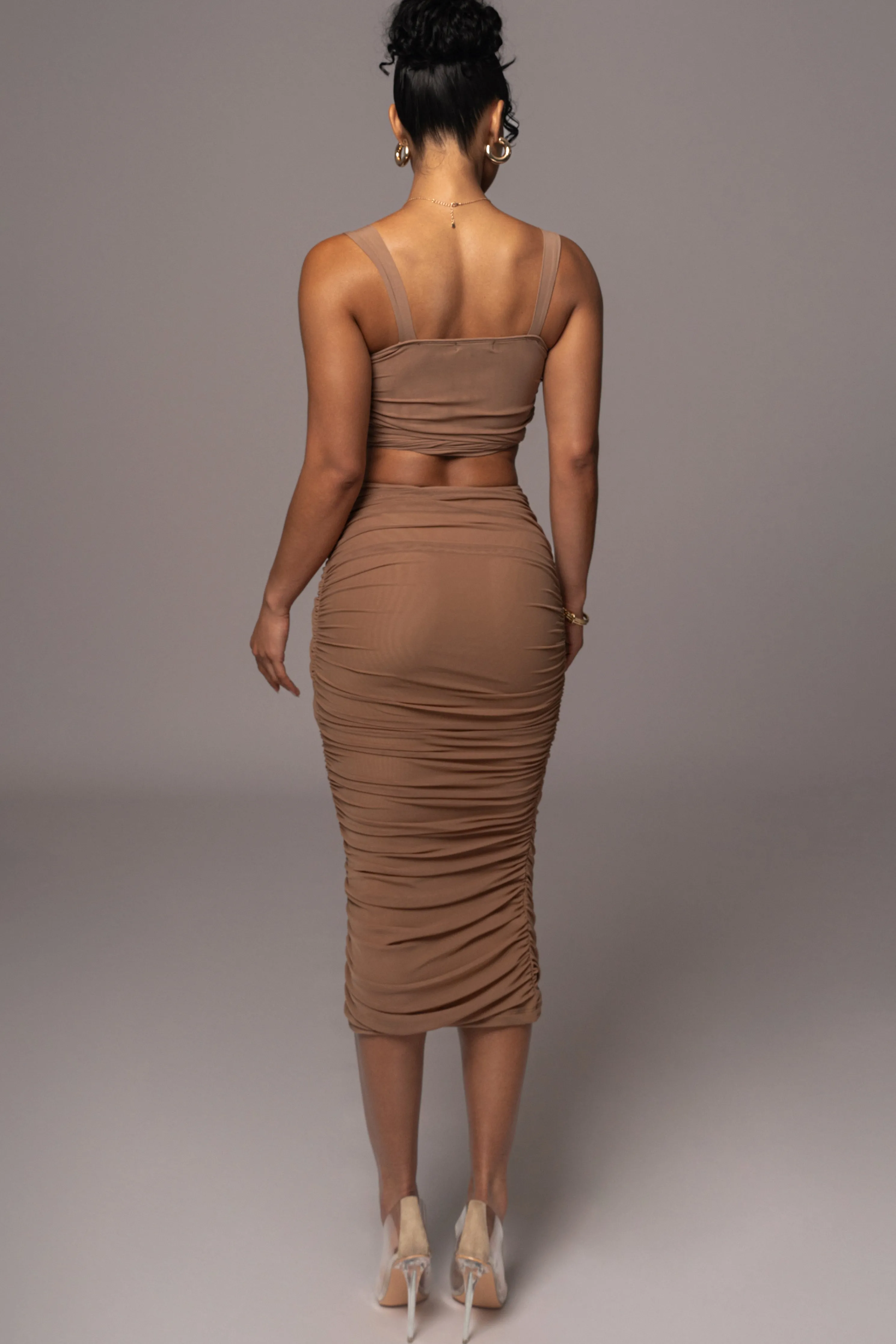 Pecan Extend Your Stay Skirt Set