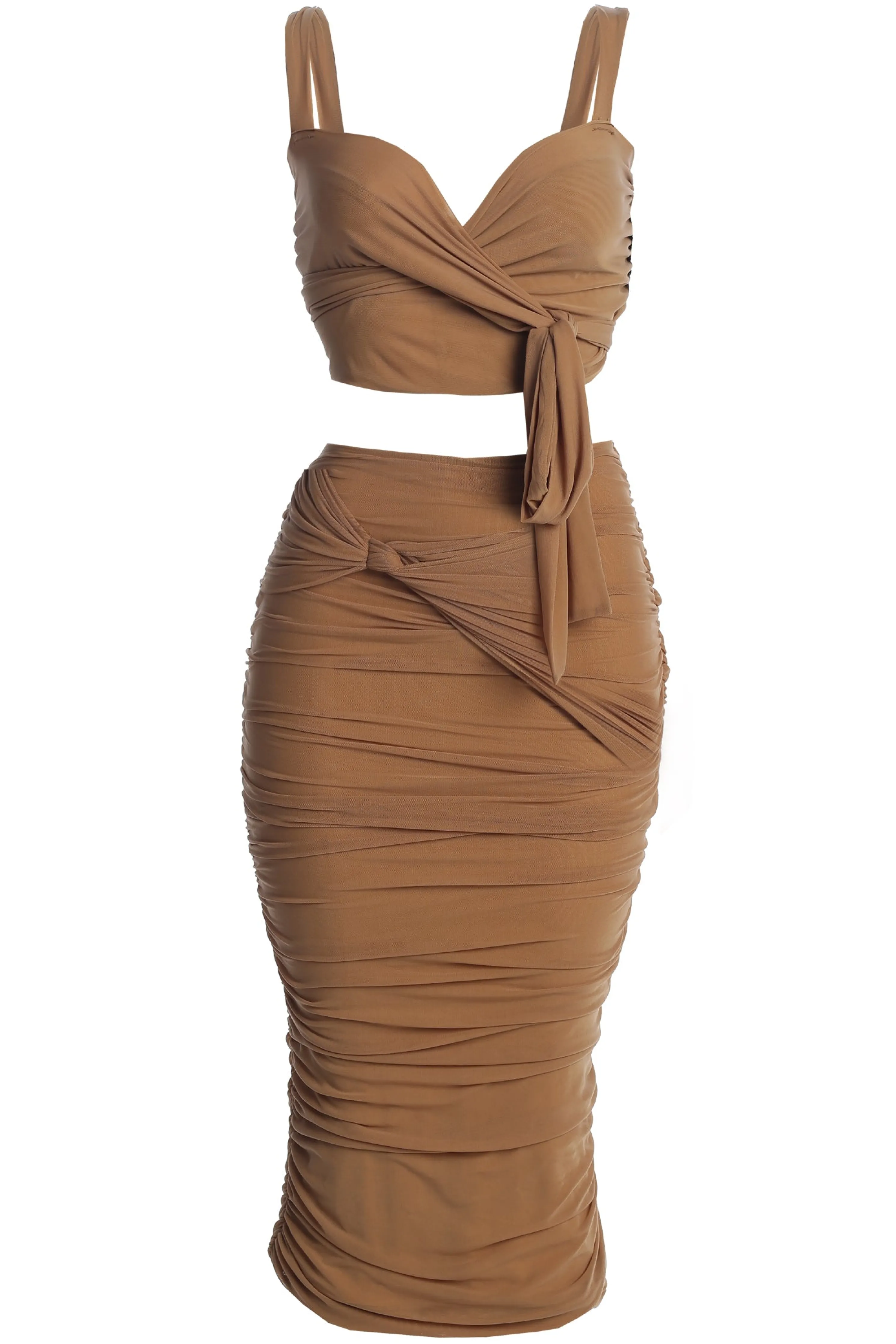 Pecan Extend Your Stay Skirt Set