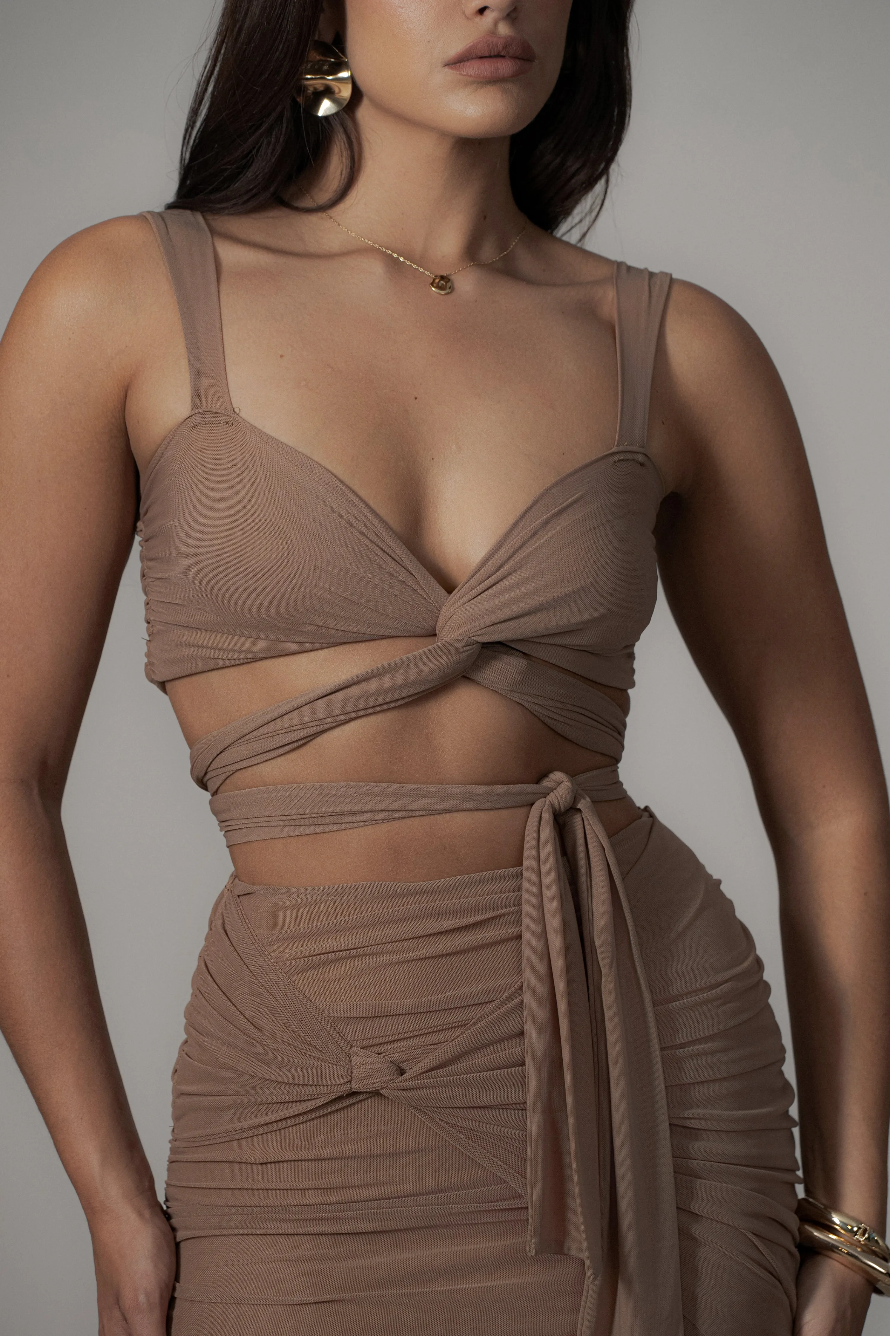 Pecan Extend Your Stay Skirt Set