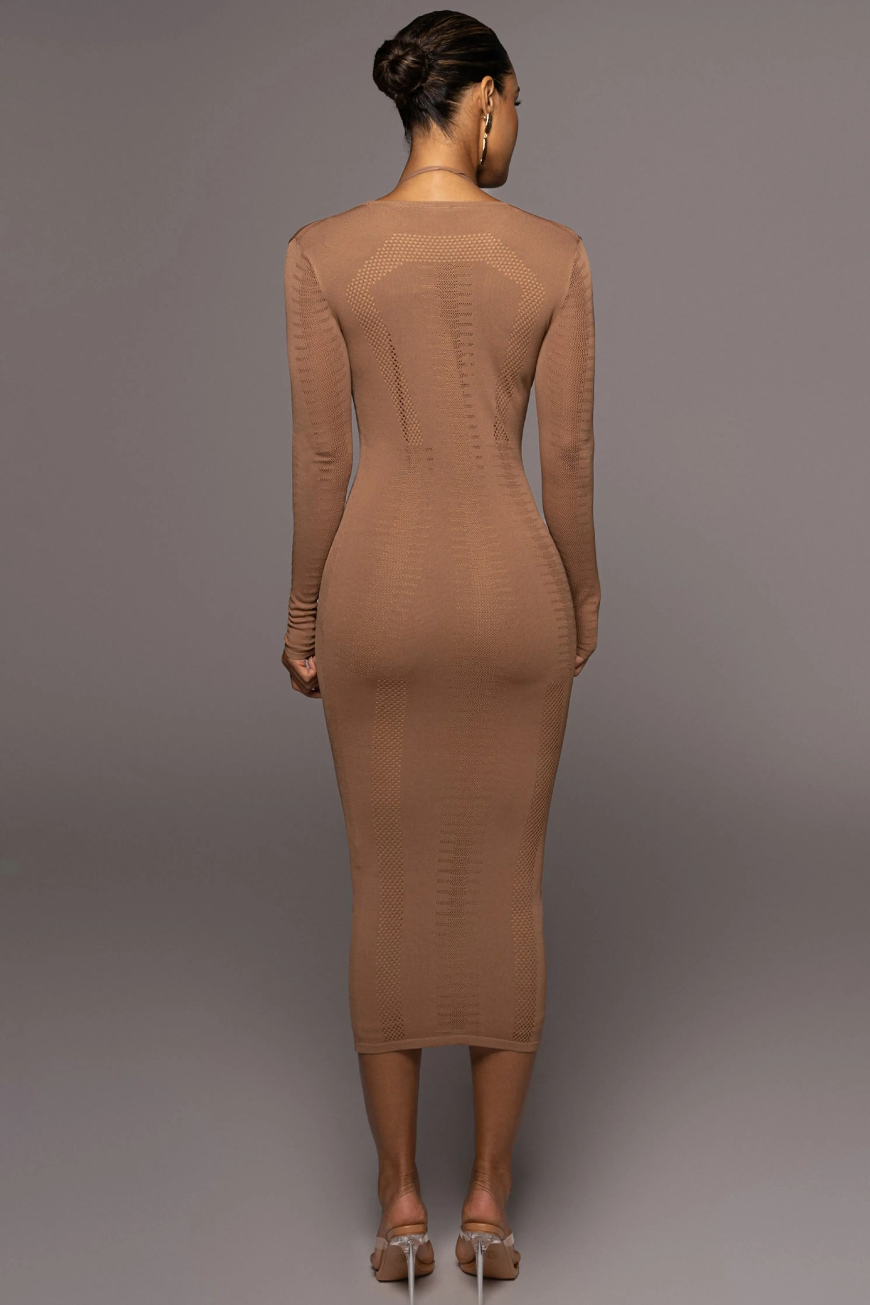Pecan Look This Way Midi Dress