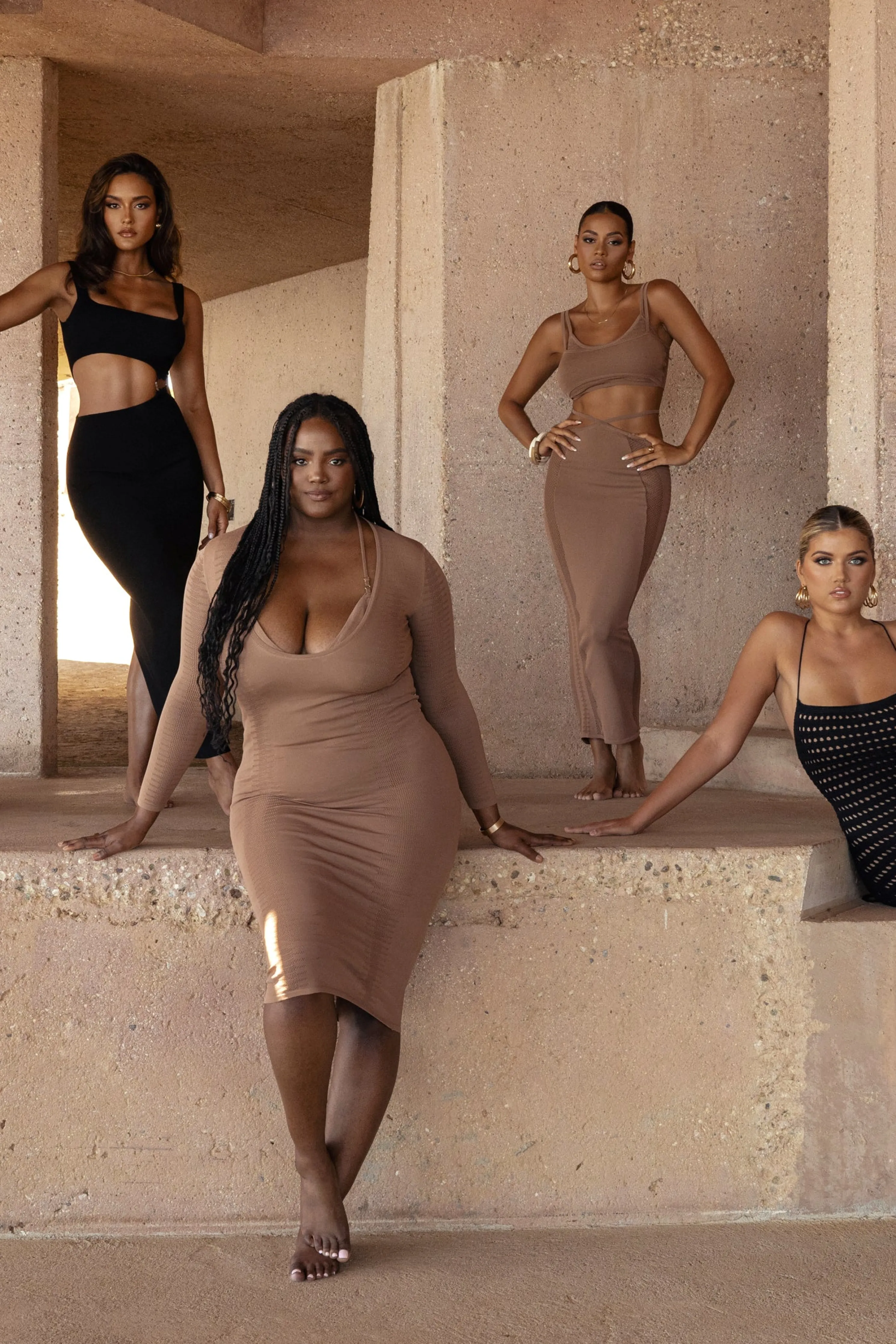 Pecan Look This Way Midi Dress