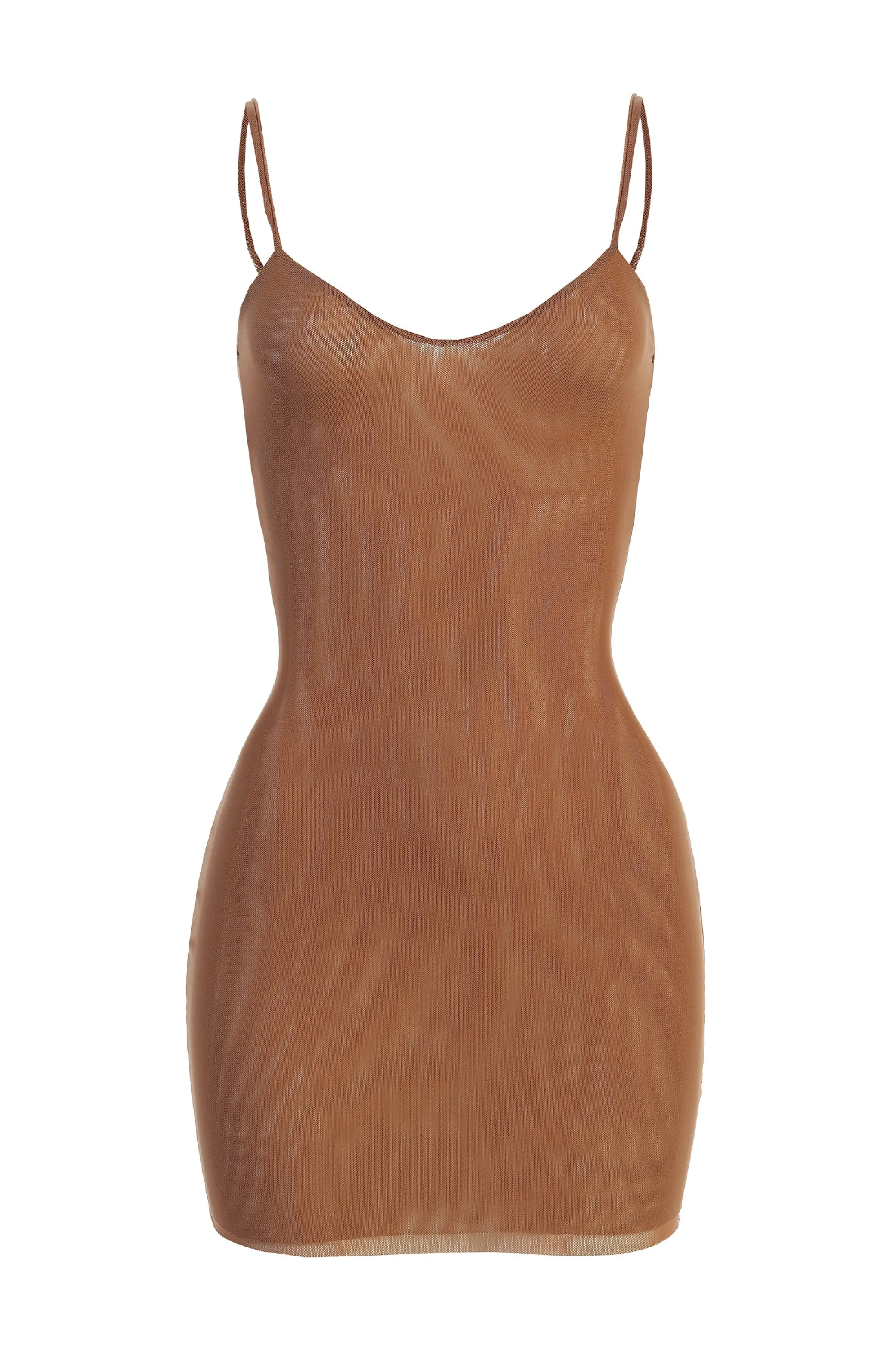 Pecan Mesh Layering Mini Dress Undergarment