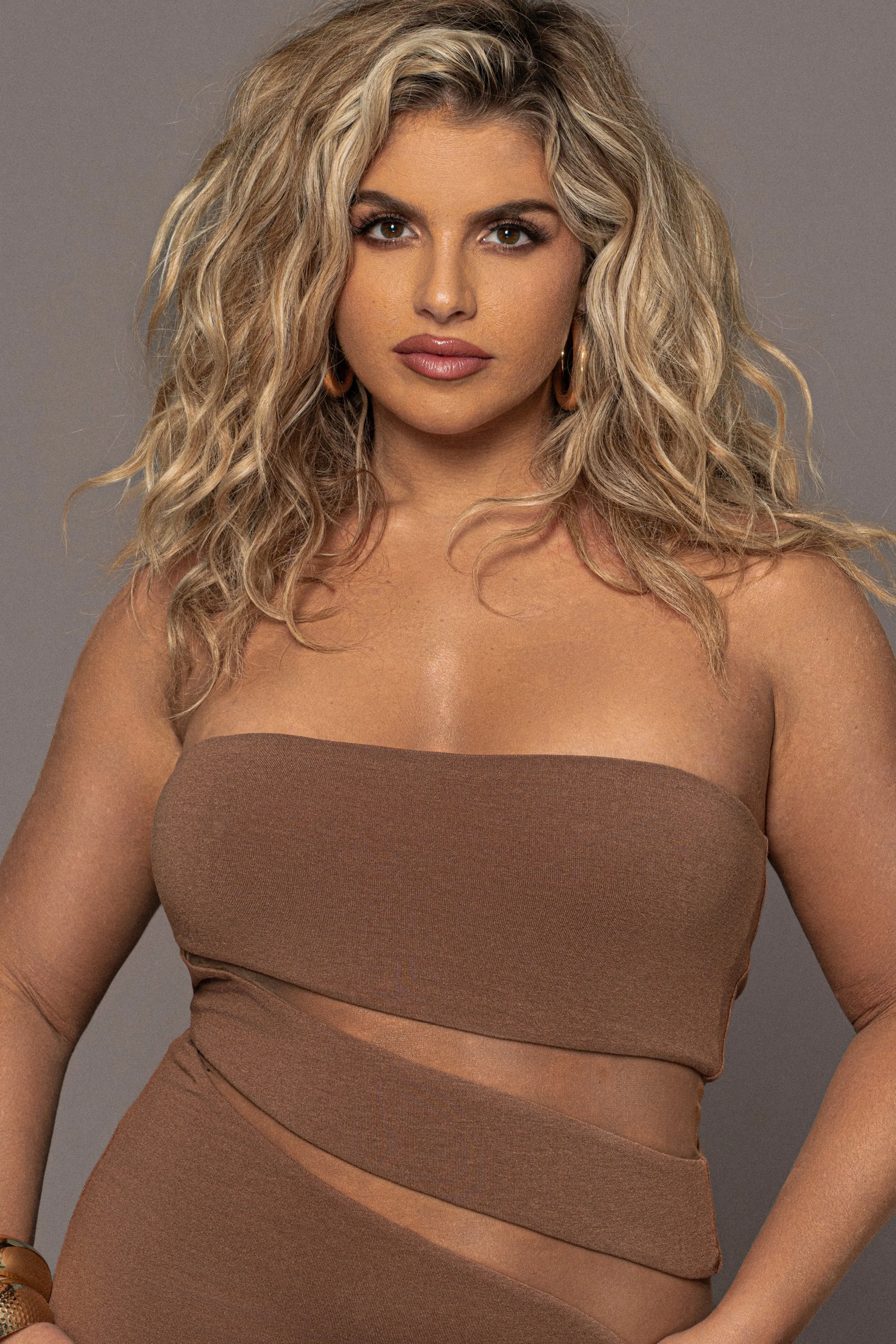 Pecan Unpredictable Midi Dress