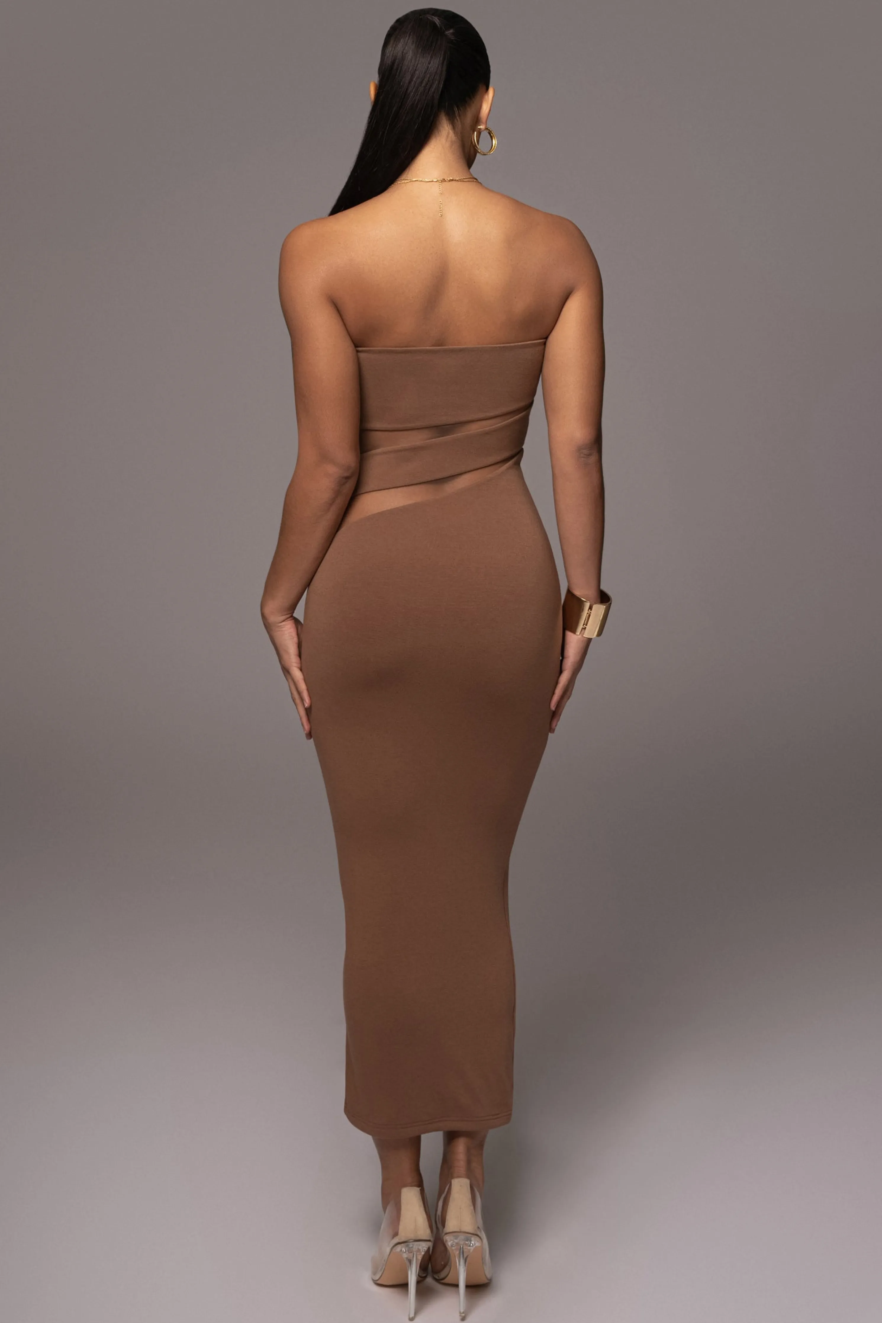 Pecan Unpredictable Midi Dress