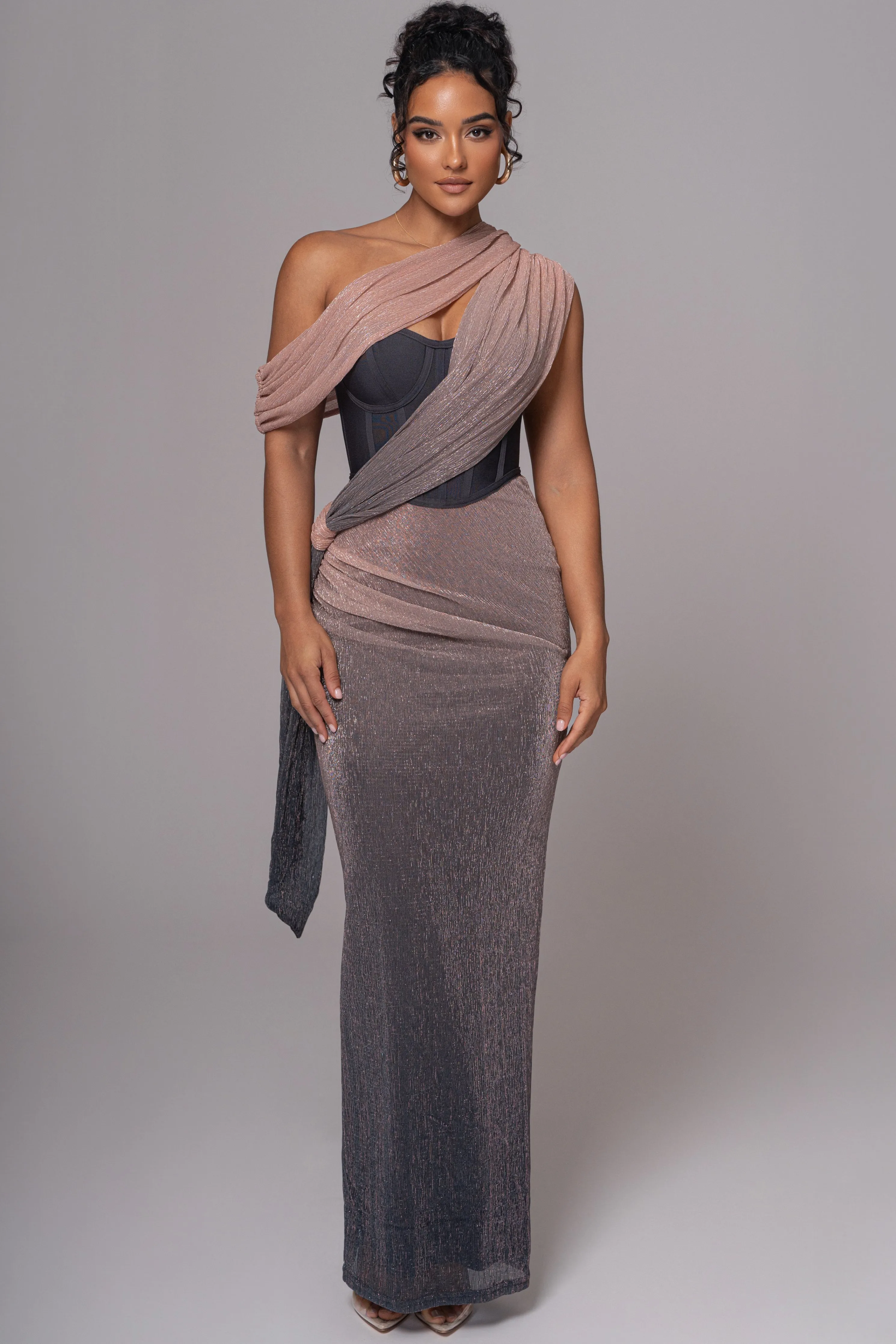 Pink Dusk Celestina Draped Maxi Dress