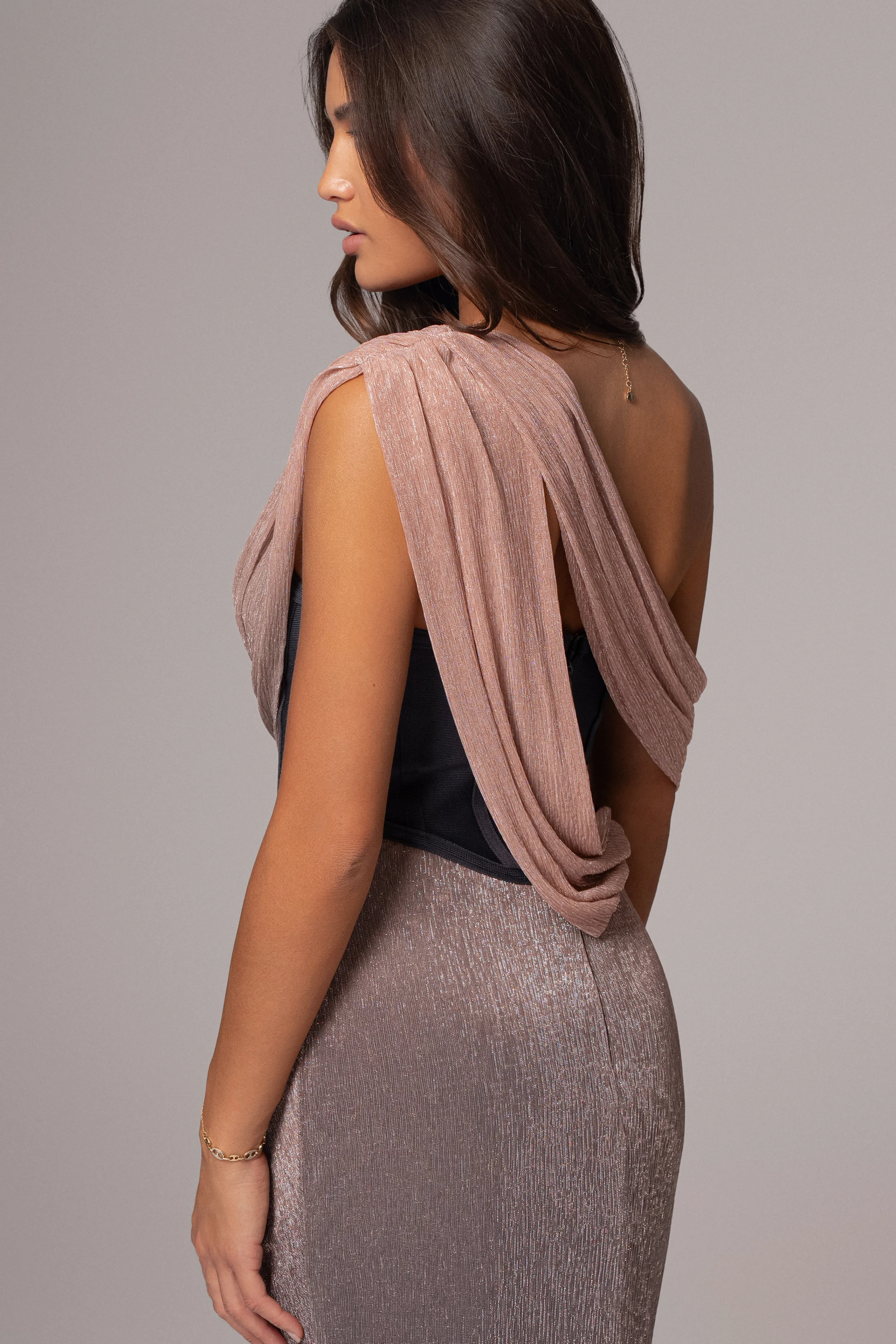 Pink Dusk Celestina Draped Maxi Dress