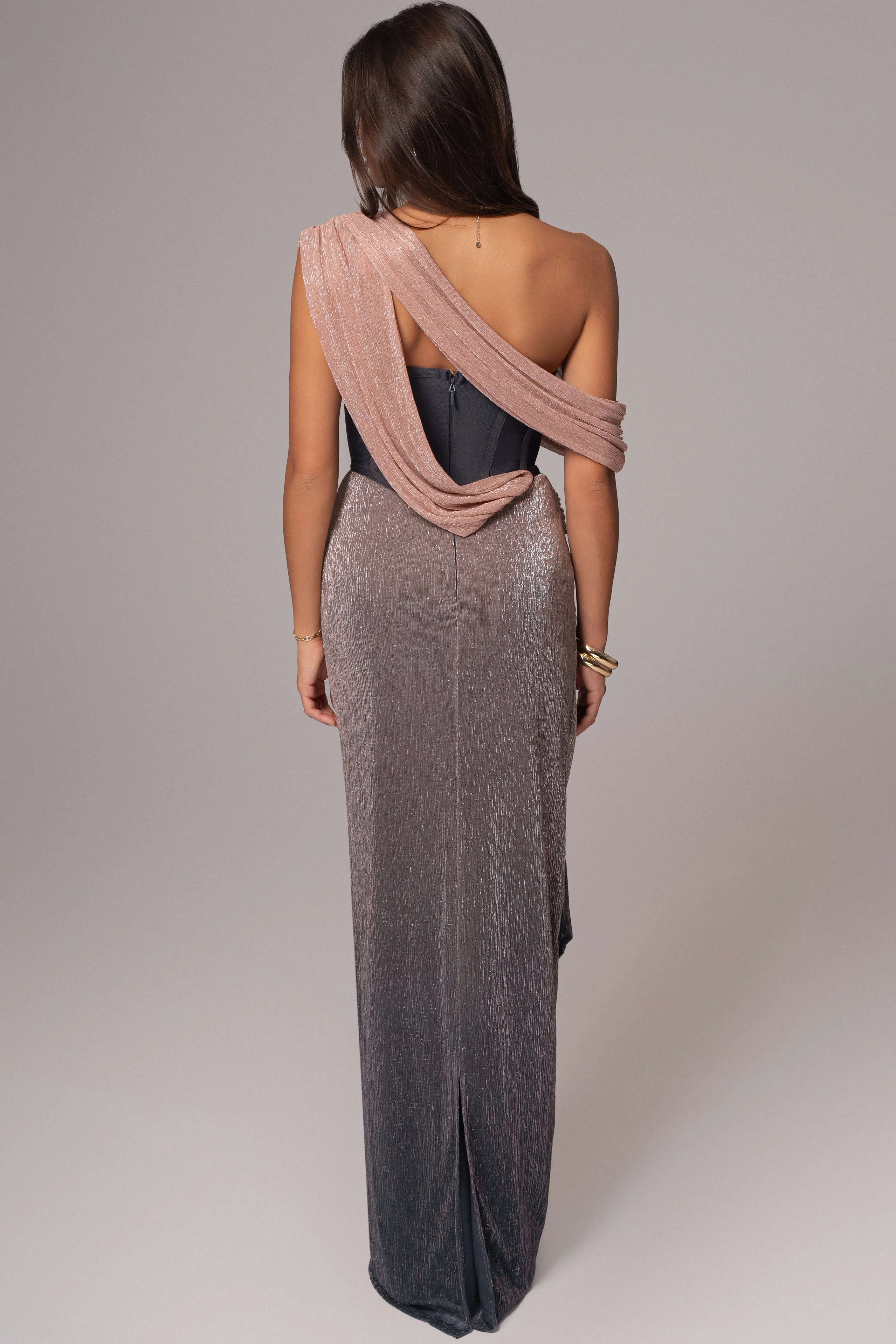 Pink Dusk Celestina Draped Maxi Dress