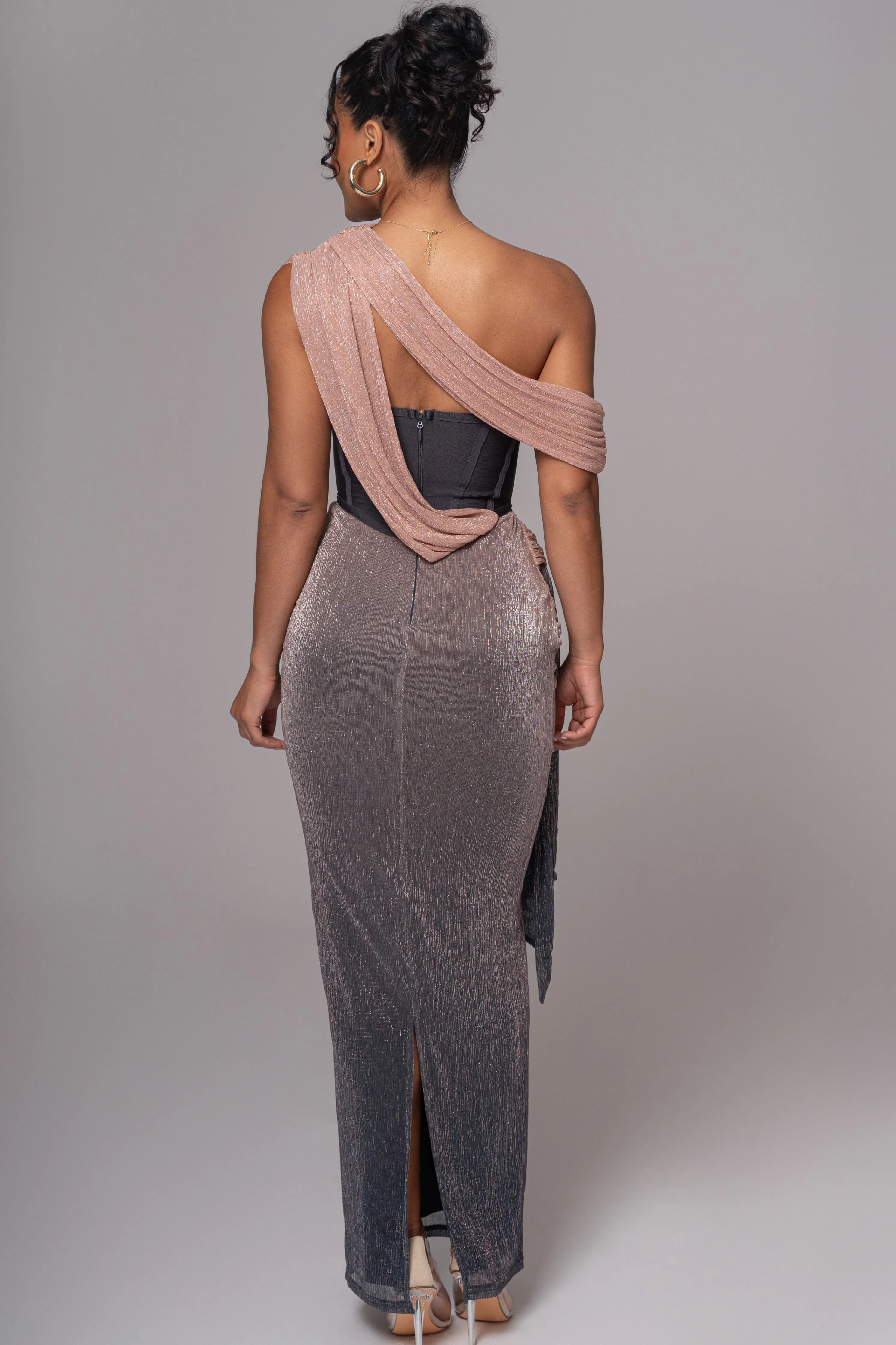 Pink Dusk Celestina Draped Maxi Dress