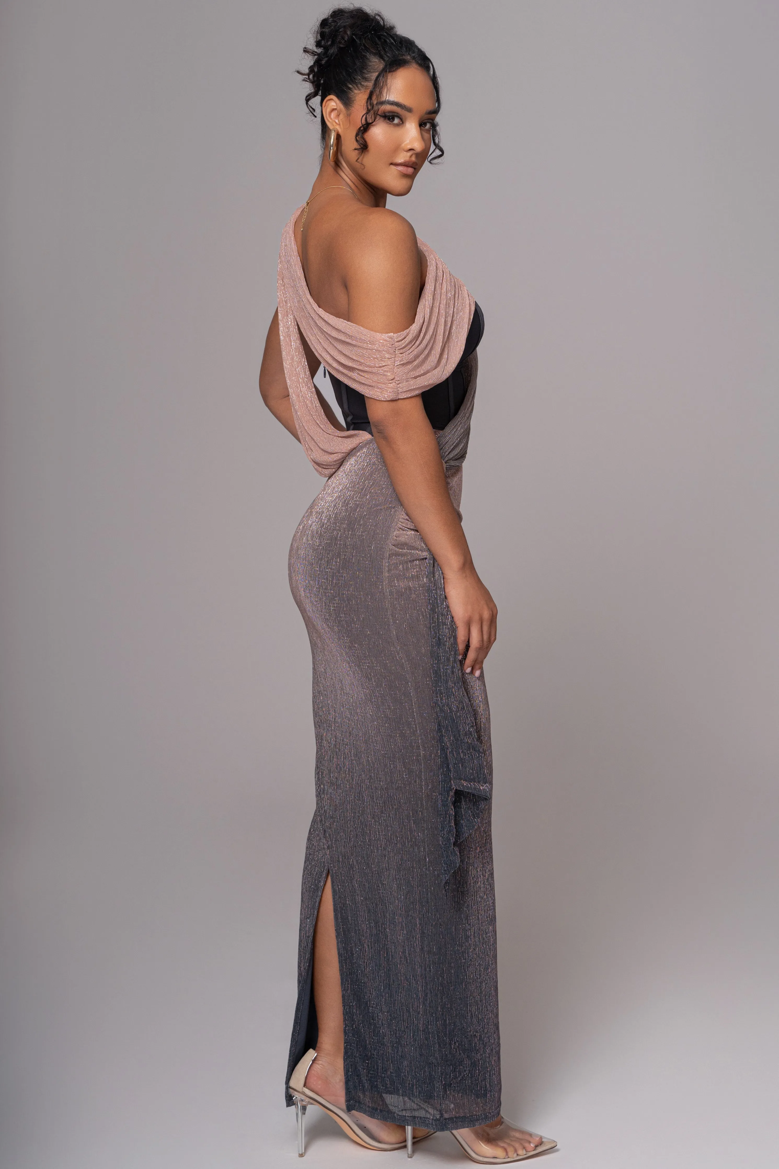 Pink Dusk Celestina Draped Maxi Dress