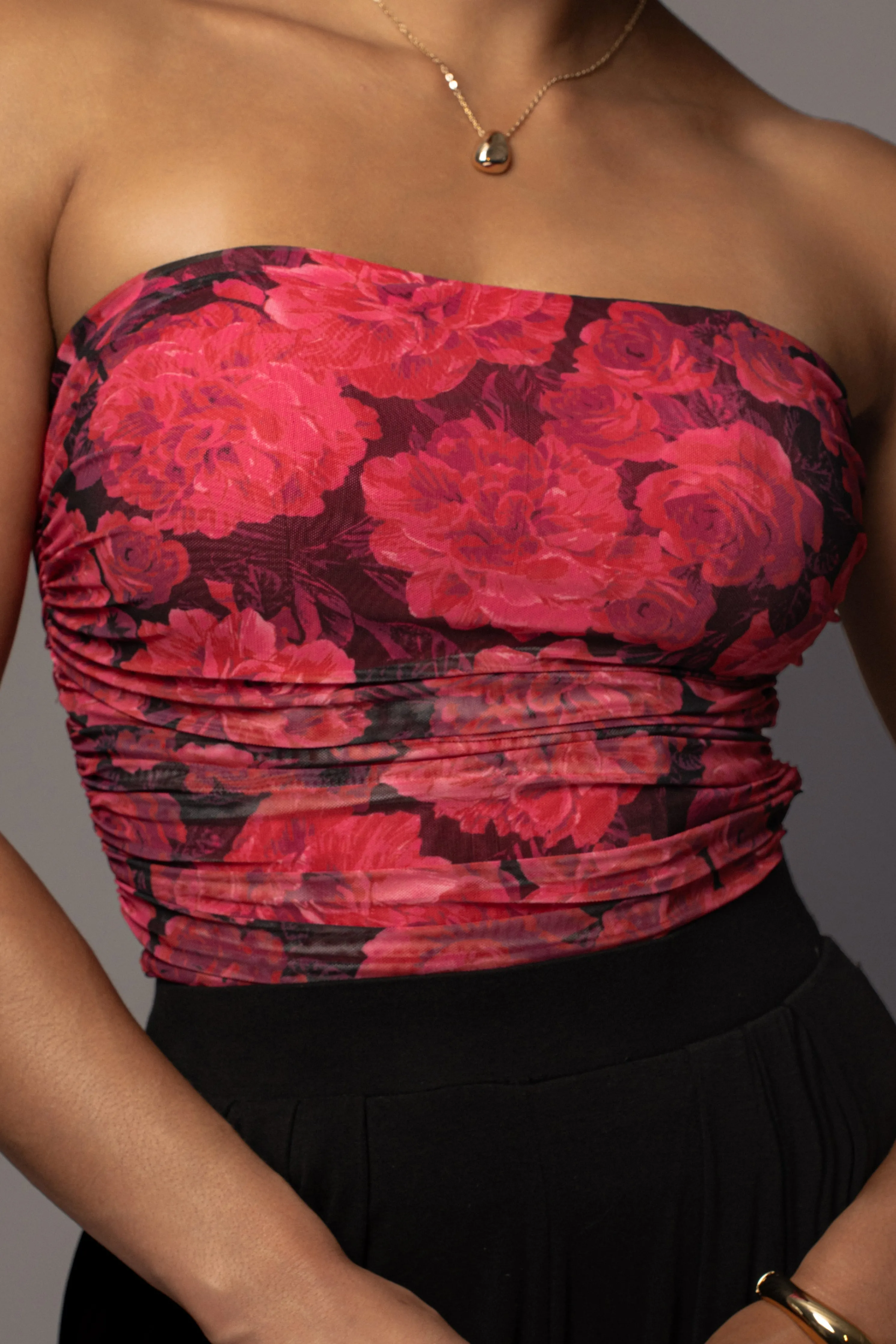 Pink Floral The Riviera Mesh Corset