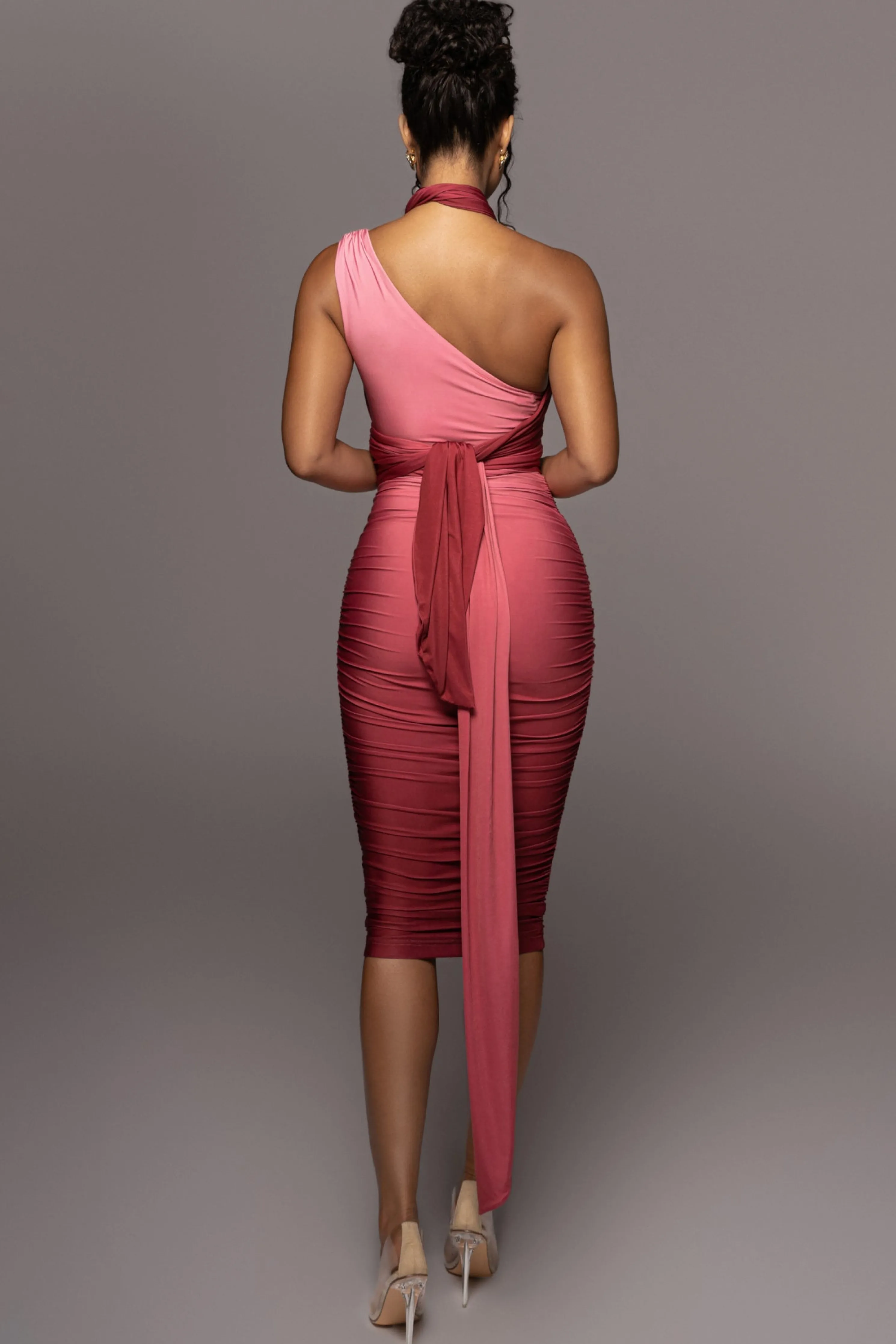 Pink Ombré Edge Of Romance Midi Dress