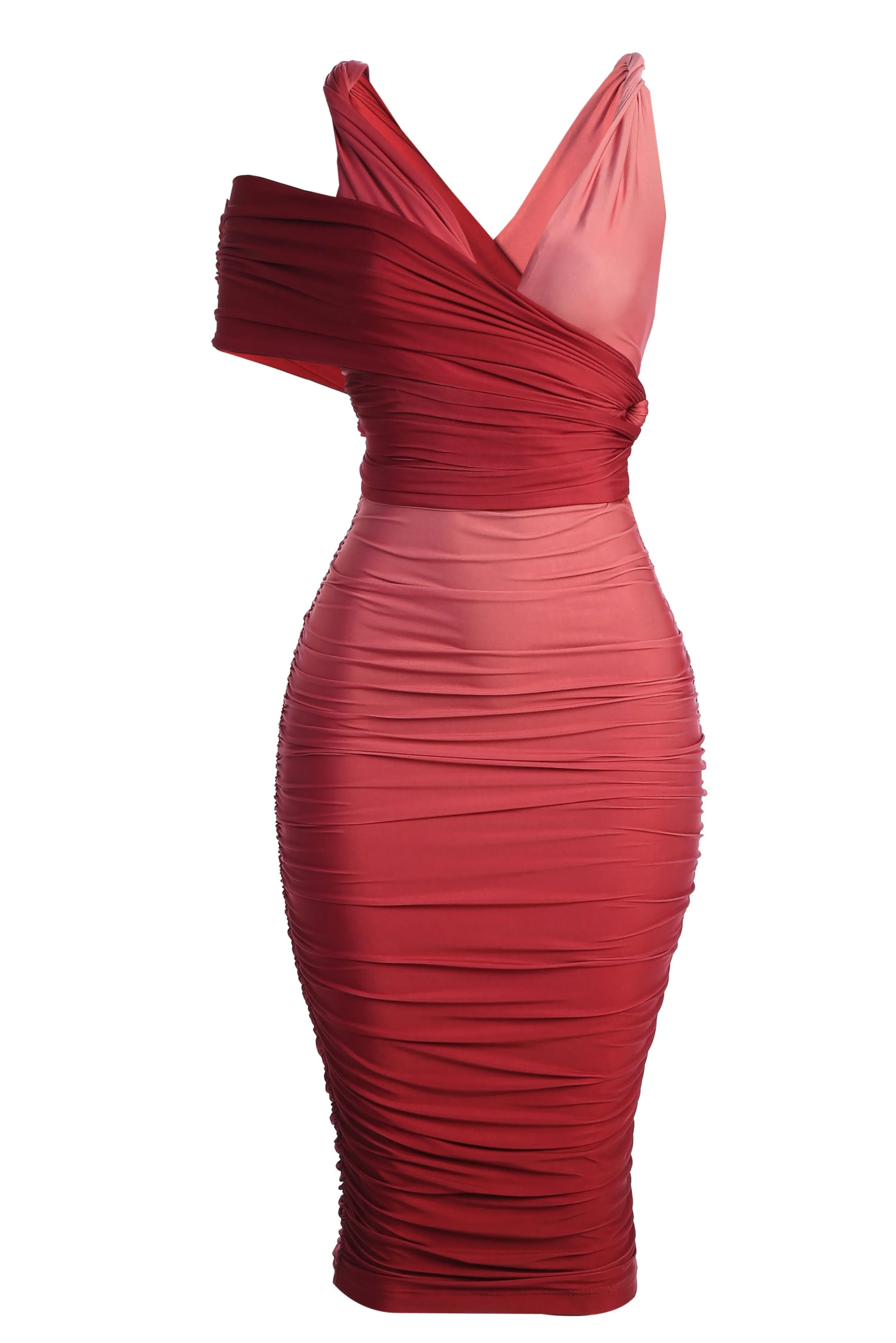 Pink Ombré Edge Of Romance Midi Dress