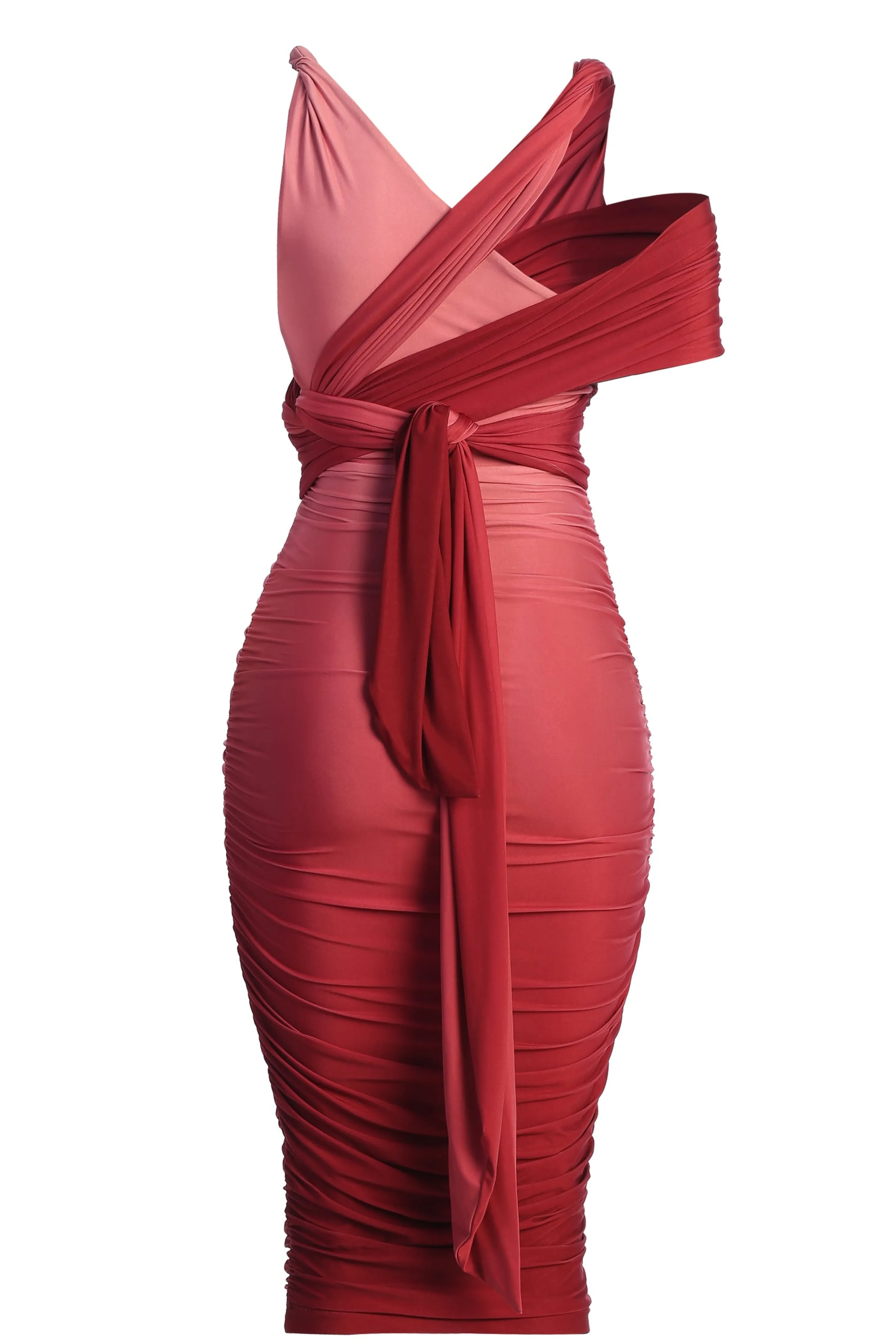 Pink Ombré Edge Of Romance Midi Dress