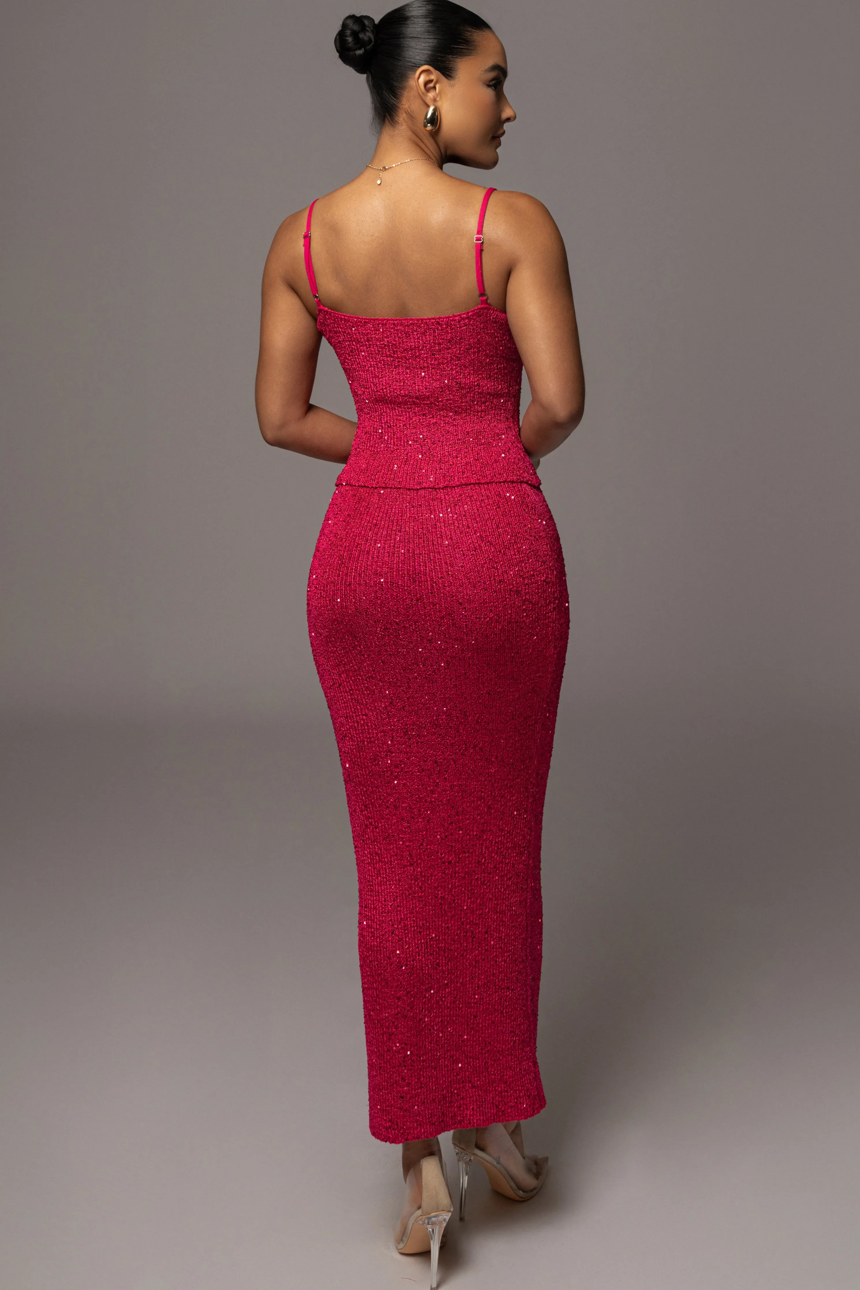 Pink Palace Sequin Skirt Set