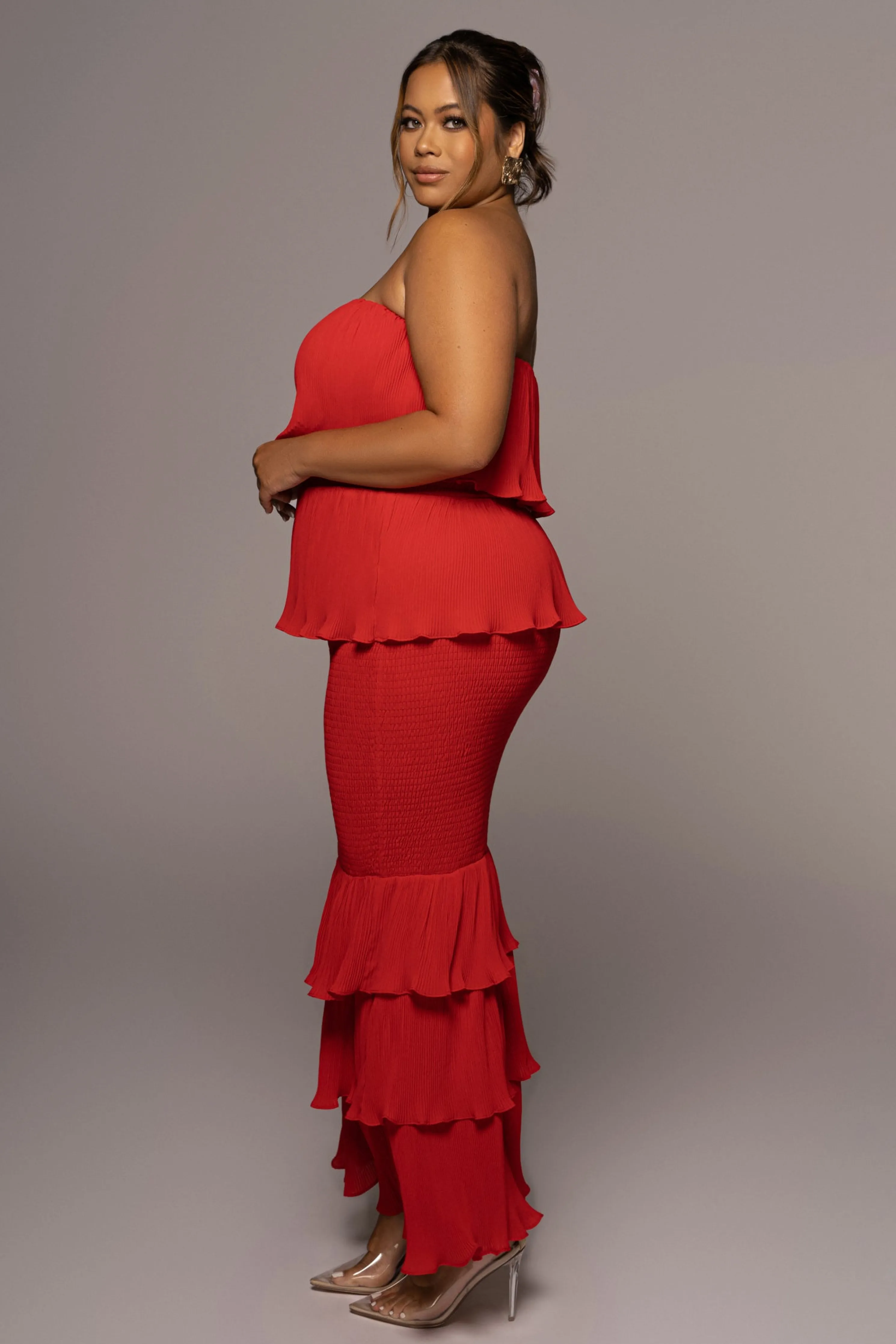 Red Casa Blanca Ruffle Dress